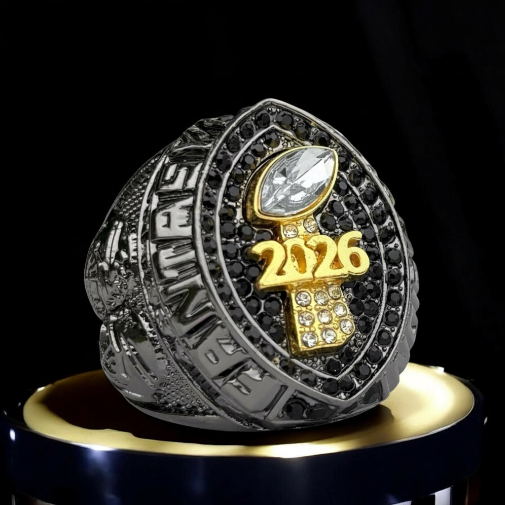2026 Fantasy Football Championship Ring Black + Gold Tone + stand size 10 2026 Fantasy Football Championship Ring Black + Gold Tone + stand size 10