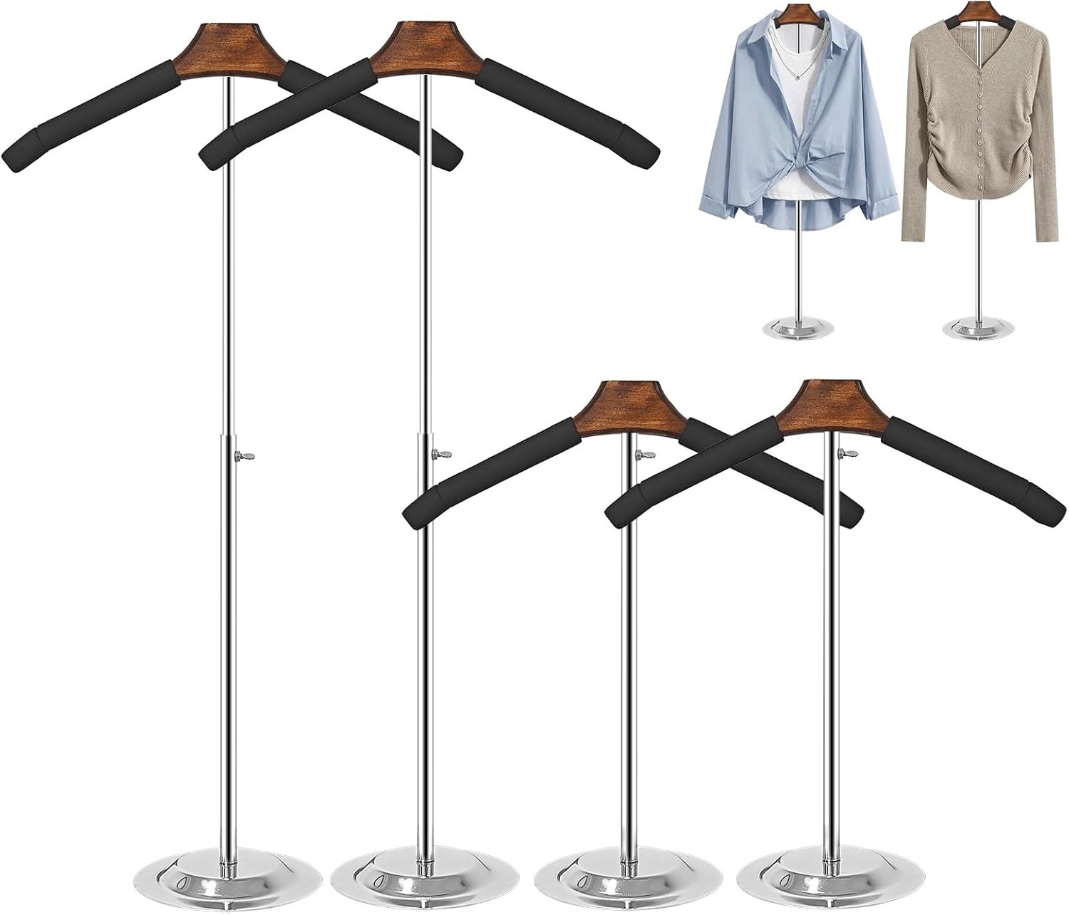4 Pack T Shirt Display stand, Adjustable T shirt Shoulder Stand for Vendor Po... 4 Pack T Shirt Display stand, Adjustable T shirt Shoulder Stand for Vendor Po...