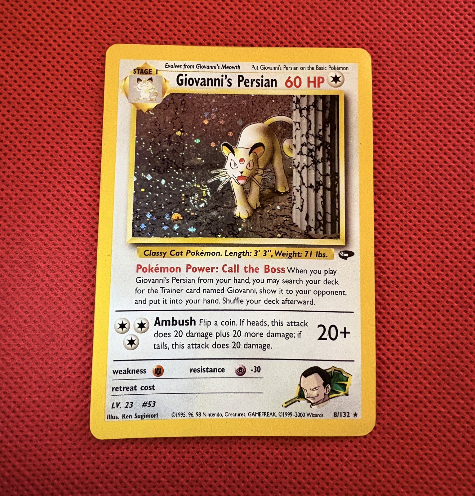 Giovanni\'s Persian Gym Challenge Holo Rare 8/132 MP 🌀