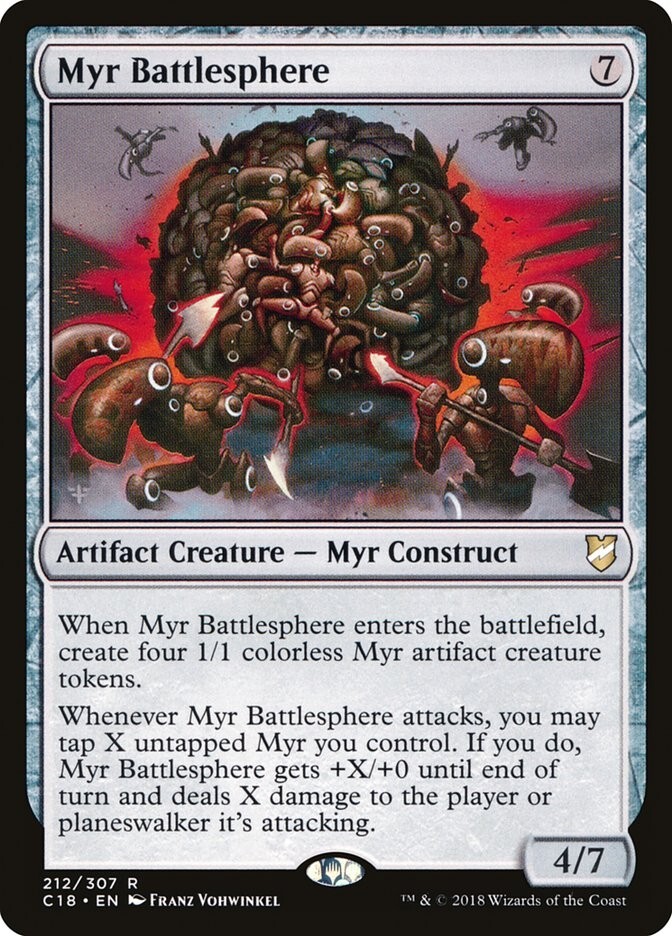 Myr Battlesphere 212 Rare Commander 2018 C18 MTG