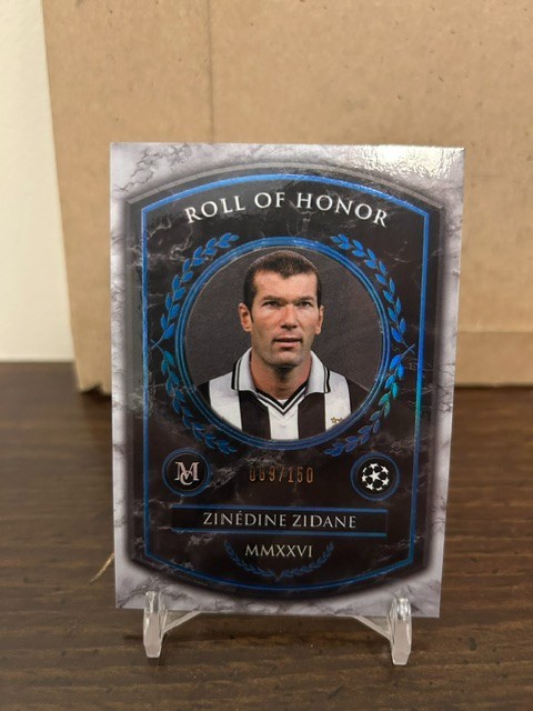 25-26 Topps Museum UEFA Zinedine Zidane Roll of Honor SP Sapphire #d /150