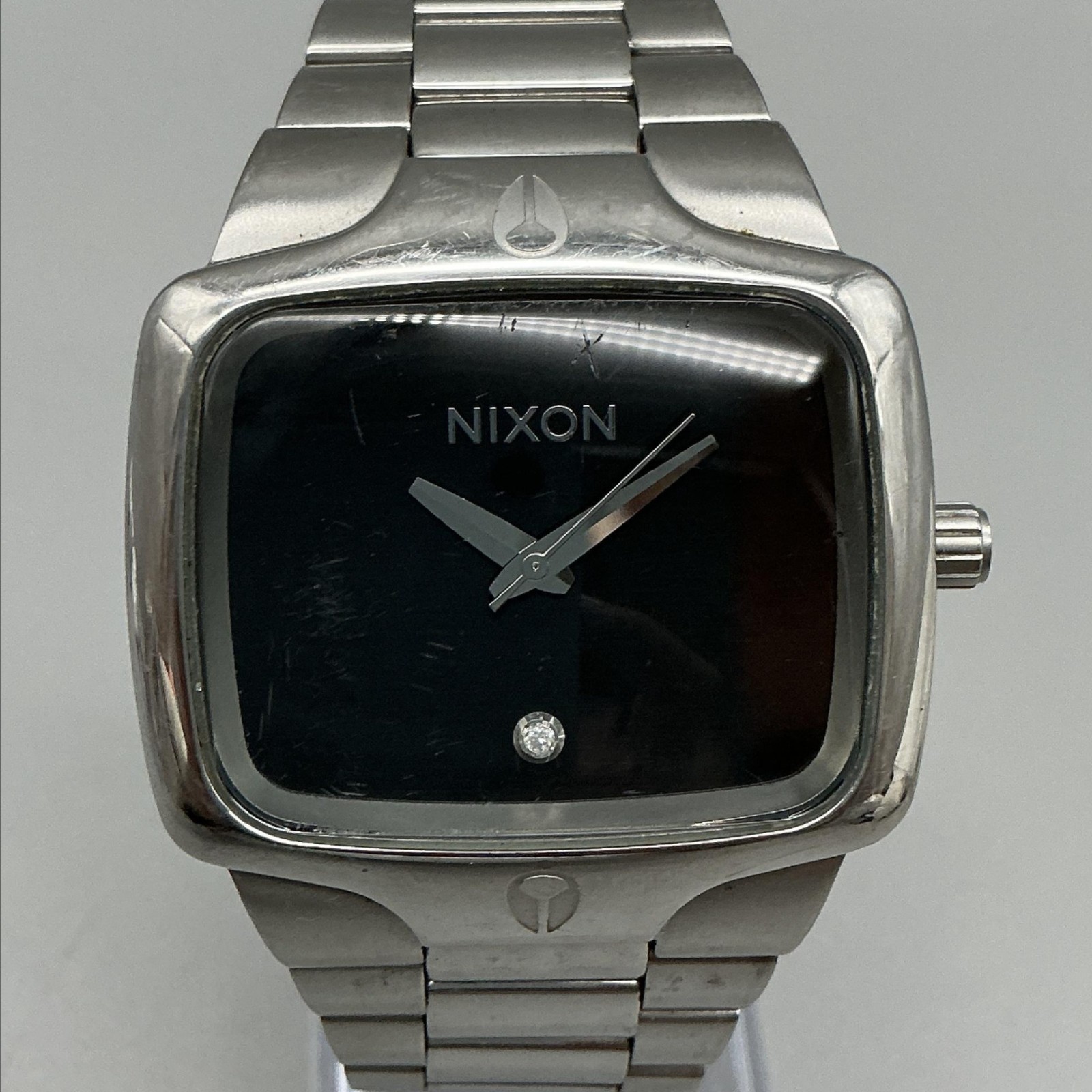 Nixon The Player Mens Watch 40mm Black Dial Stainless New Battery 6.75\