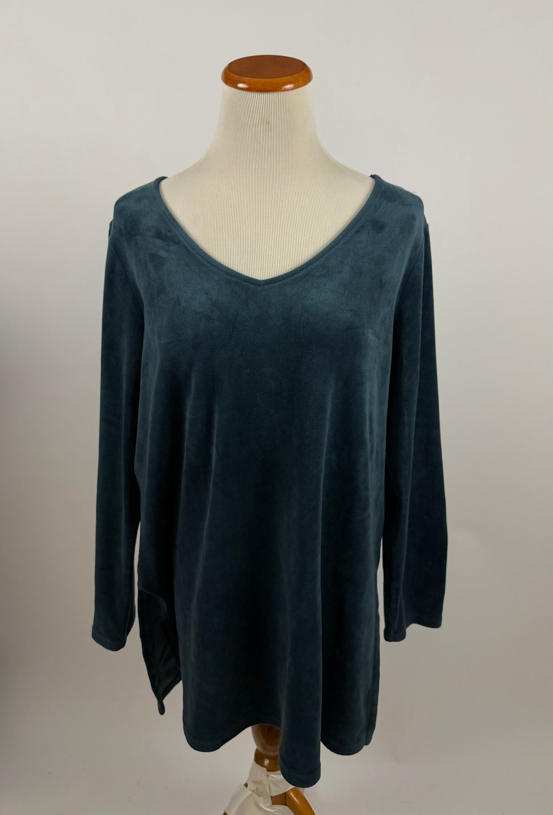 PURE JILL J. jill blue velour V Neck Tunic Top Women\'s M PURE JILL J. jill blue velour V Neck Tunic Top Women\'s M