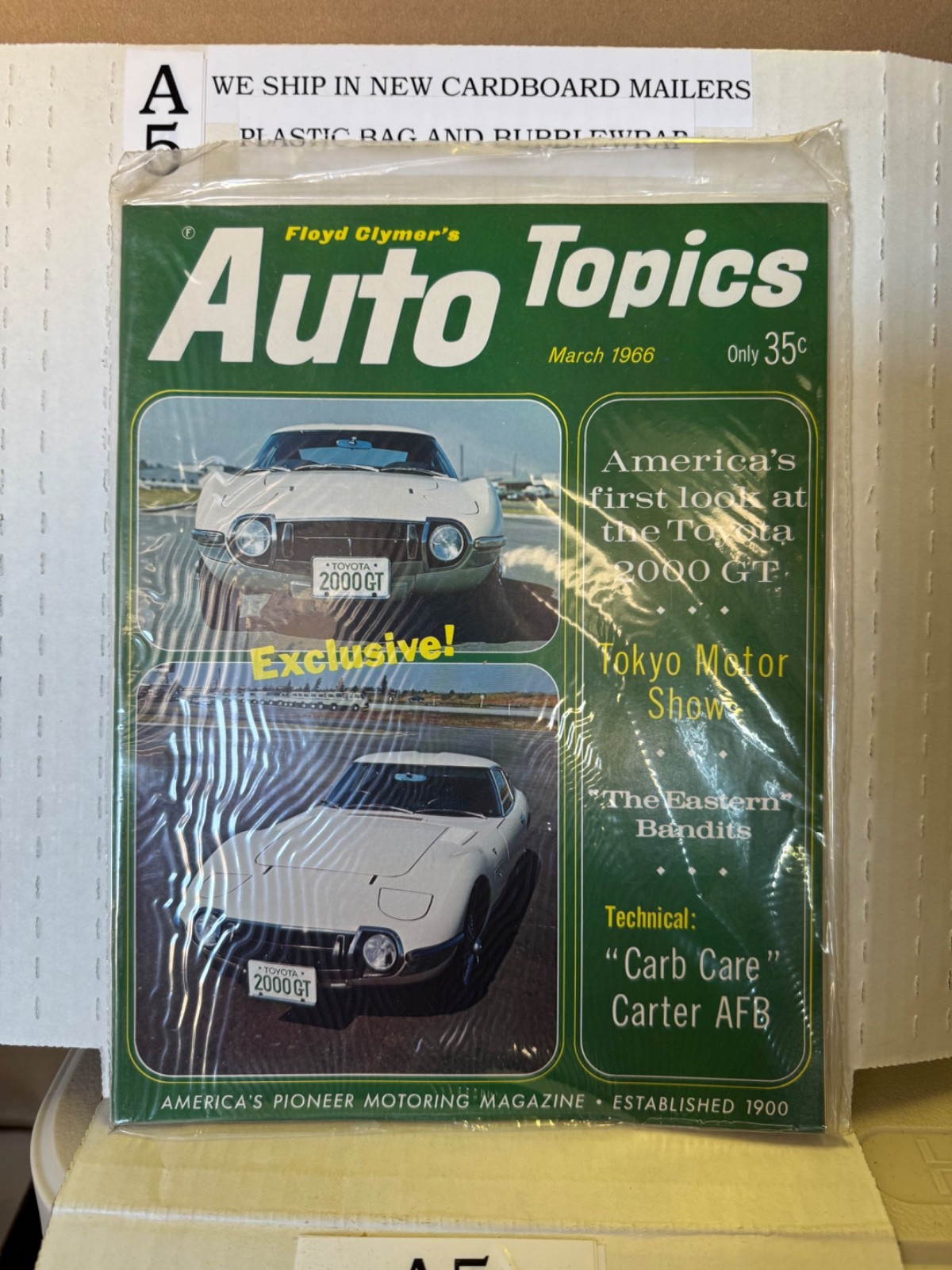 SEALED Vintage Auto Topics Magazine March 1966