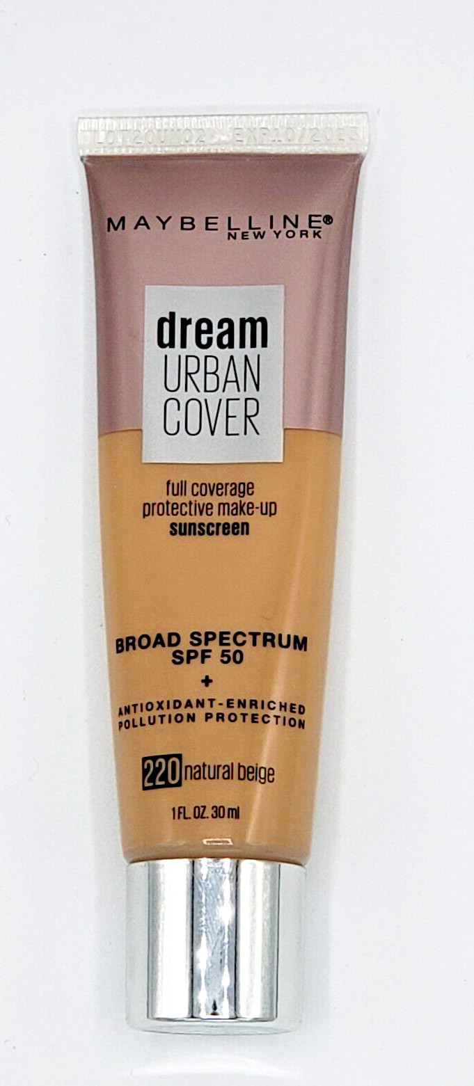 NEW Maybelline Dream Urban Cover Full Coverage Makeup- 220 NATURAL BEIGE NEW Maybelline Dream Urban Cover Full Coverage Makeup- 220 NATURAL BEIGE