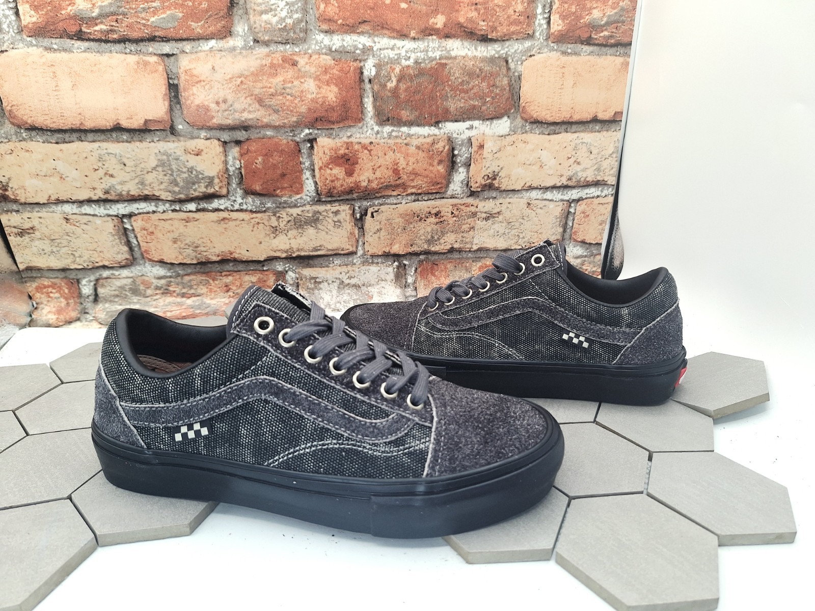 Vans x Quasi Skate Old Skool 2022 Asphalt Grey Washed Denim Look Black Men Sz 7