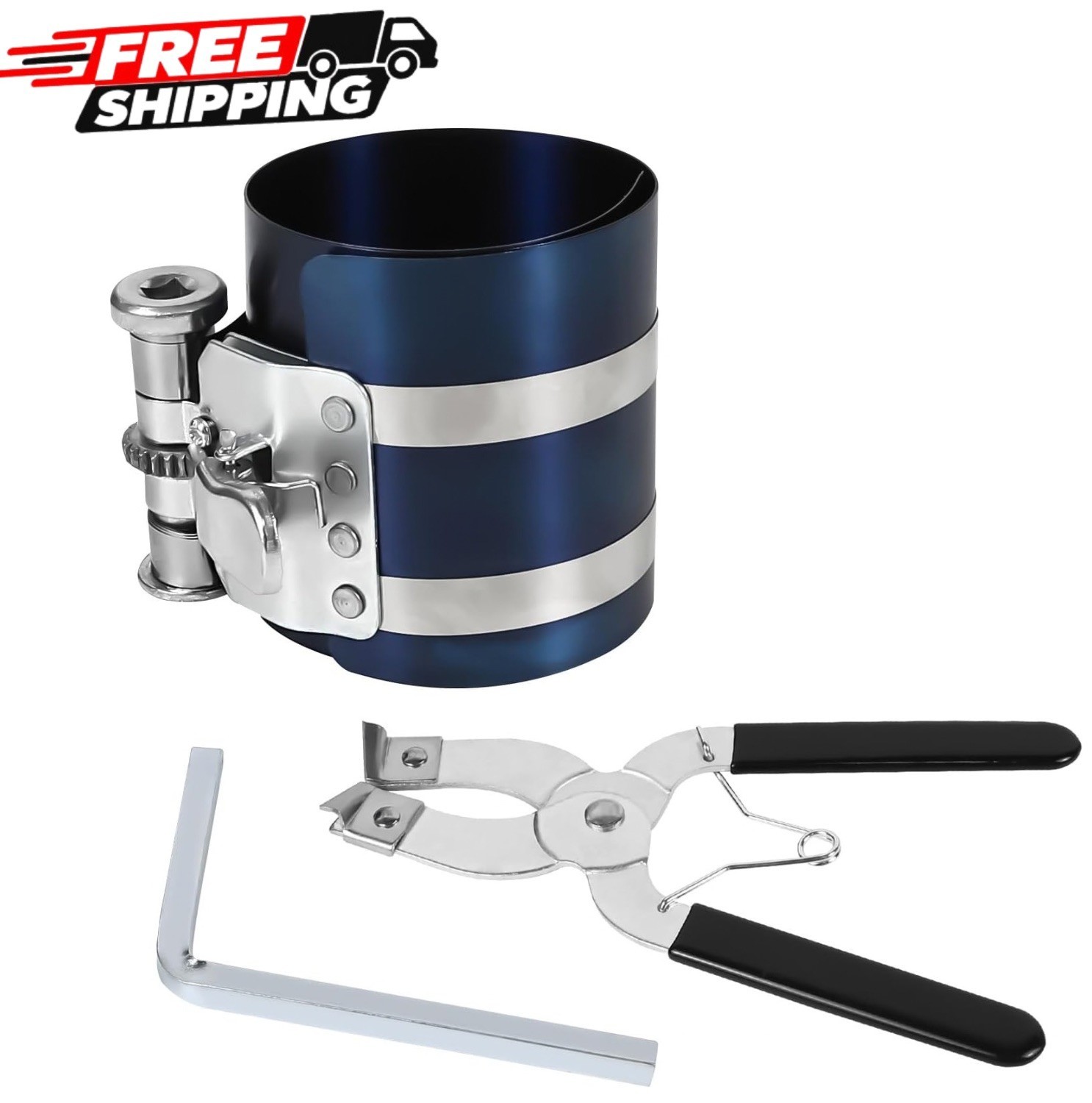 Car Engine Piston Ring Installer Removal Kit, Compressor with... Car Engine Piston Ring Installer Removal Kit, Compressor with...