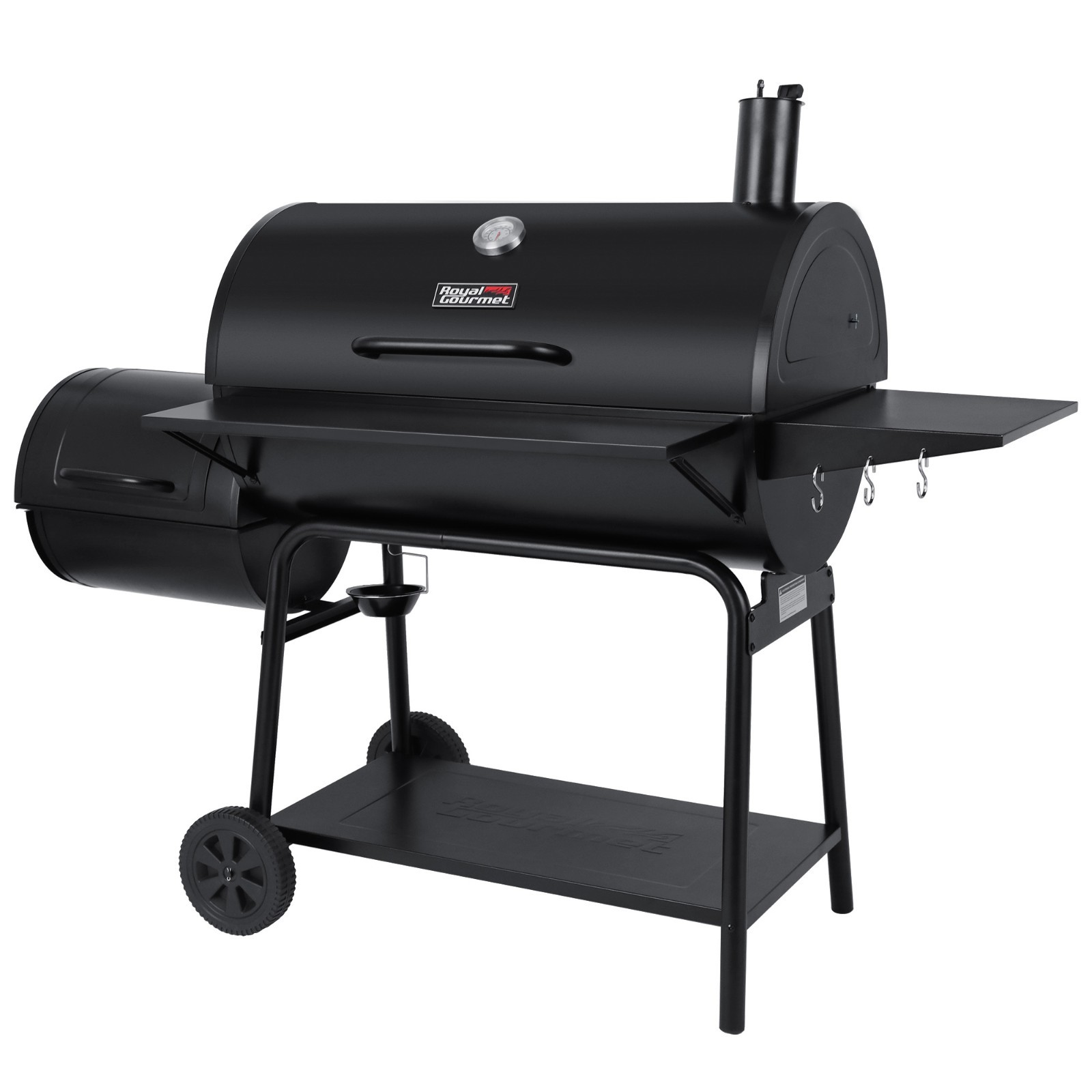 Royal Gourmet Charcoal Barrel Grill with Offset Smoker Large Event Outdoor Camp