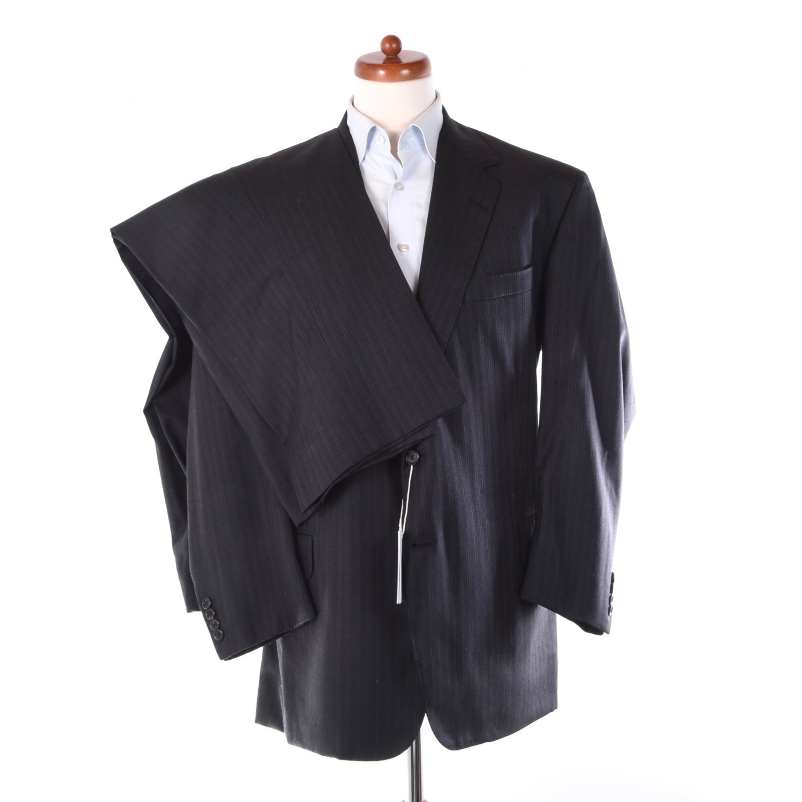 OXXFORD CLOTHES Suit Super 100s 100% Wool Stripes Han Made in USA