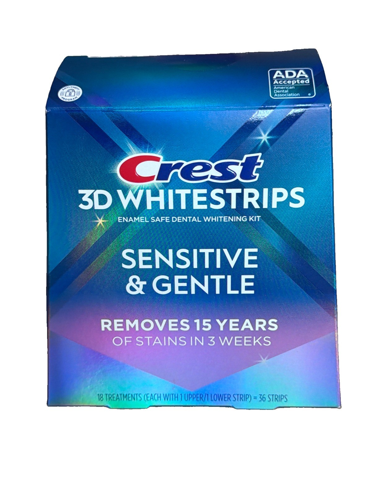 Crest 3D Whitestrips Sensitive Gentle 15 Yrs Stains 3 Weeks Exp 05/28 Crest 3D Whitestrips Sensitive Gentle 15 Yrs Stains 3 Weeks Exp 05/28
