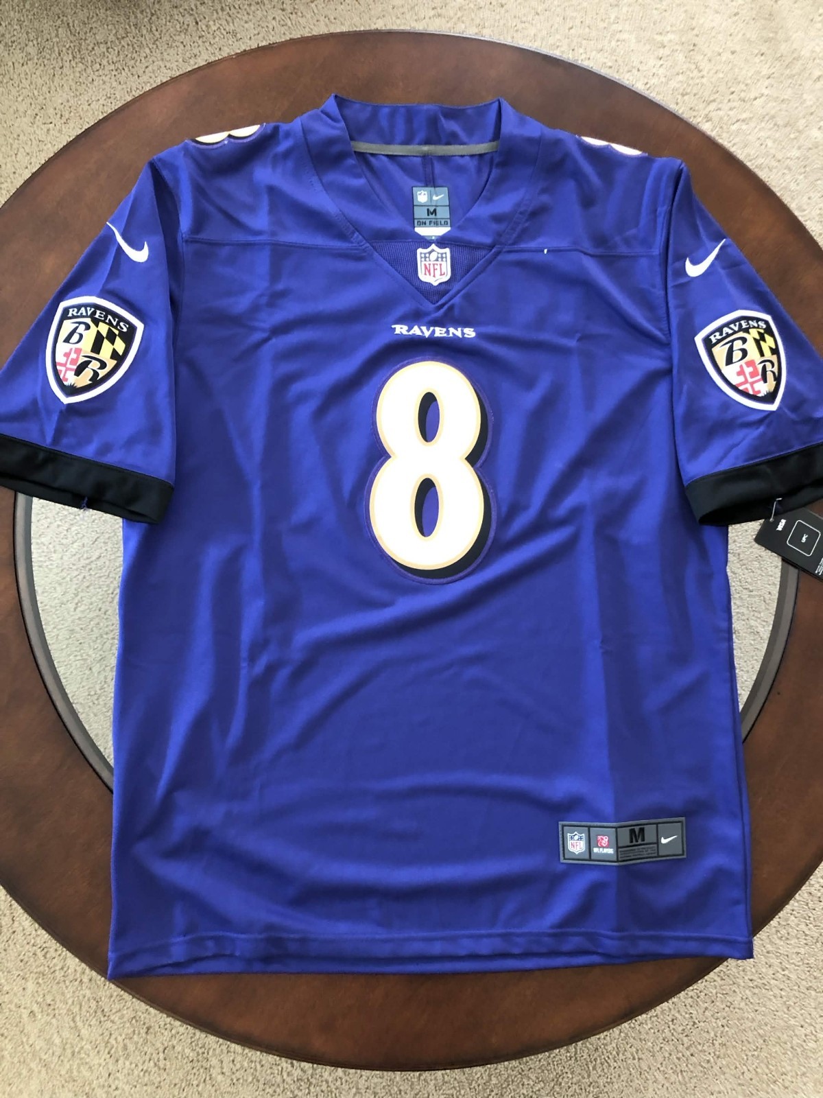 sNWT Lamar Jackson Ravens Men's Small Purple Jersey Stitched #8