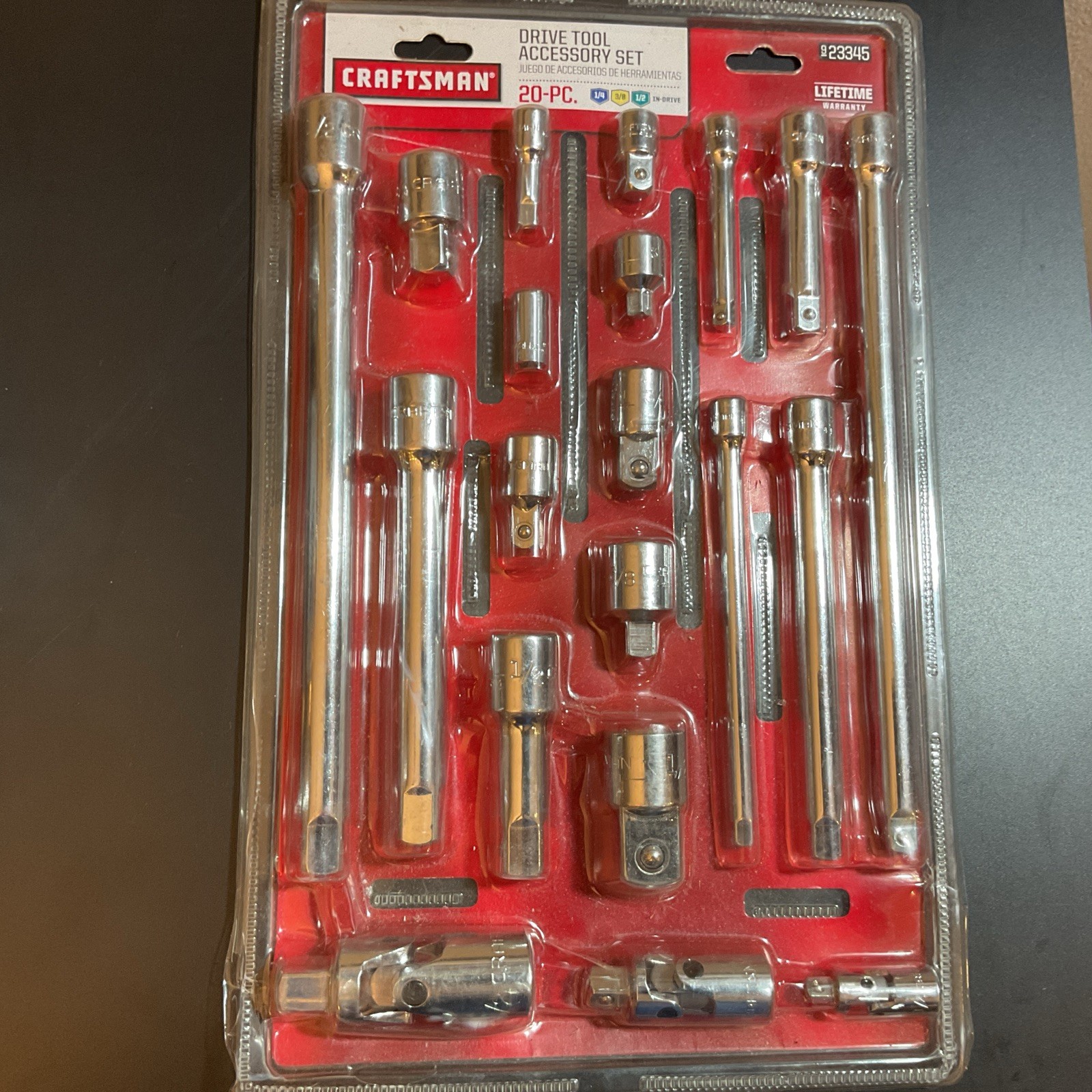 Imported Craftsman 20 pc Accessory Set 1/4 3/8 1/2\