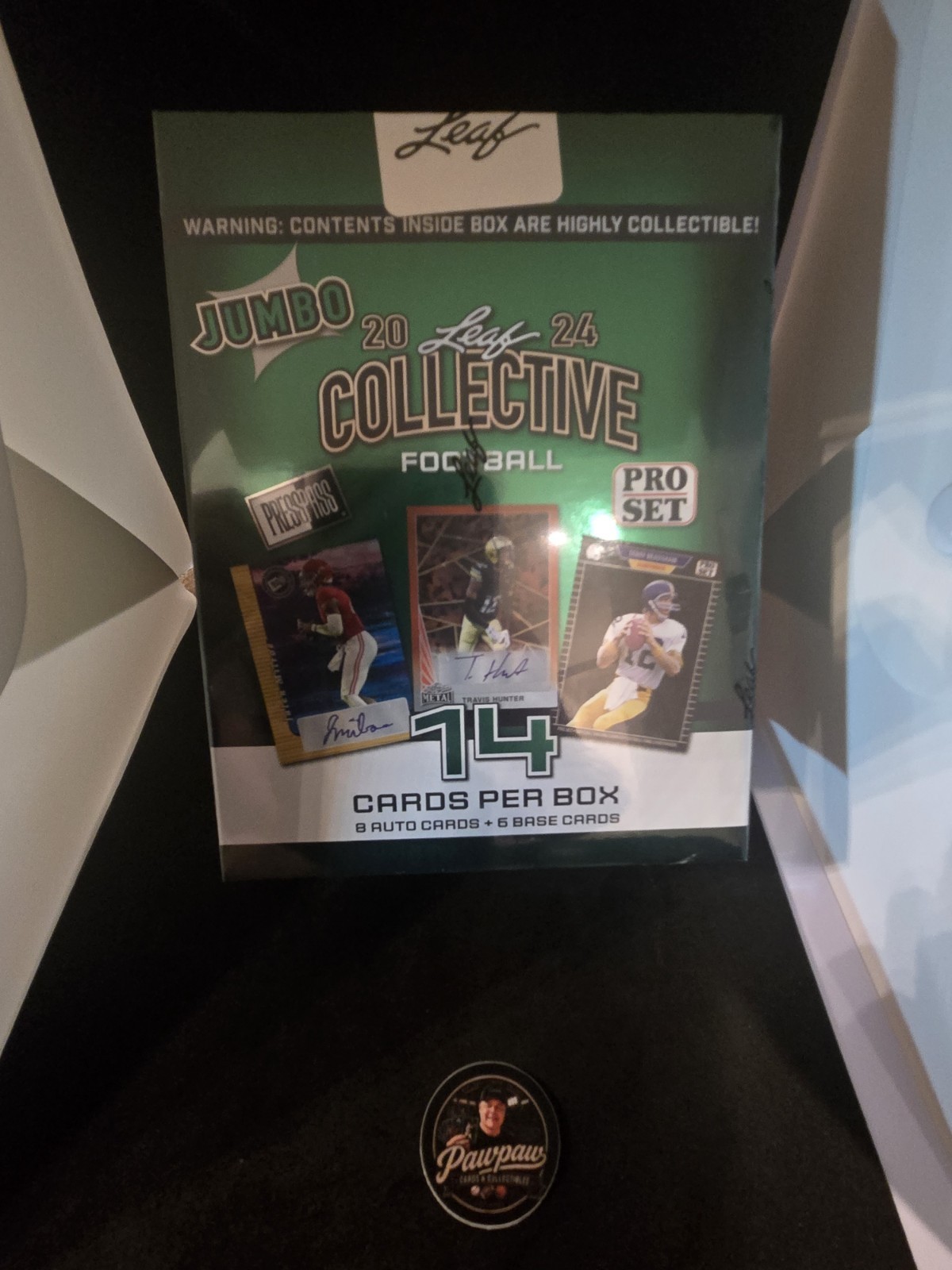 2024 Leaf Collective Football Jumbo Hobby Box 8 Autos 14 Cards Factory Sealed
