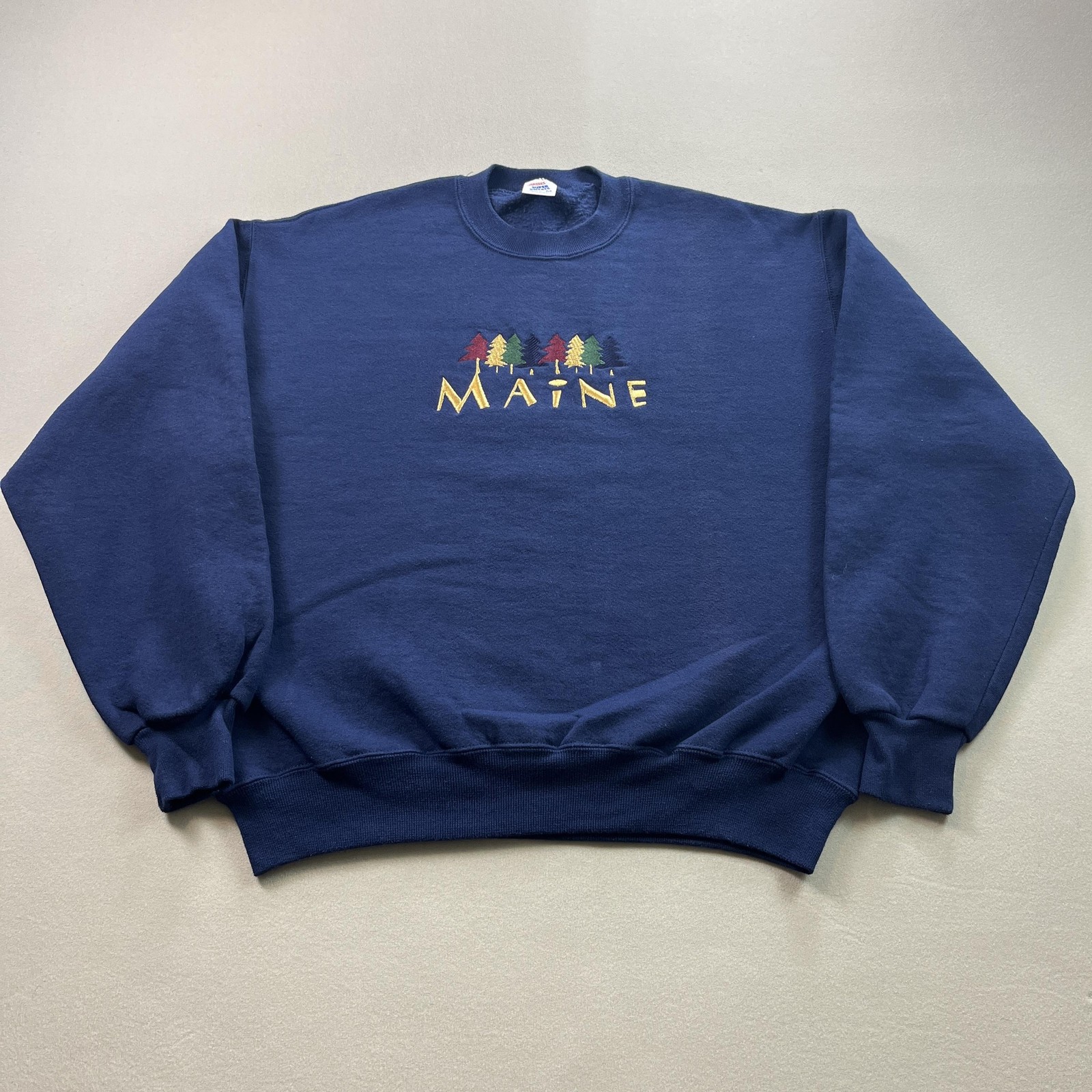 Vintage Maine Sweatshirt Mens Medium Blue Fleece Crewneck Trees Nature USA 90s Vintage Maine Sweatshirt Mens Medium Blue Fleece Crewneck Trees Nature USA 90s