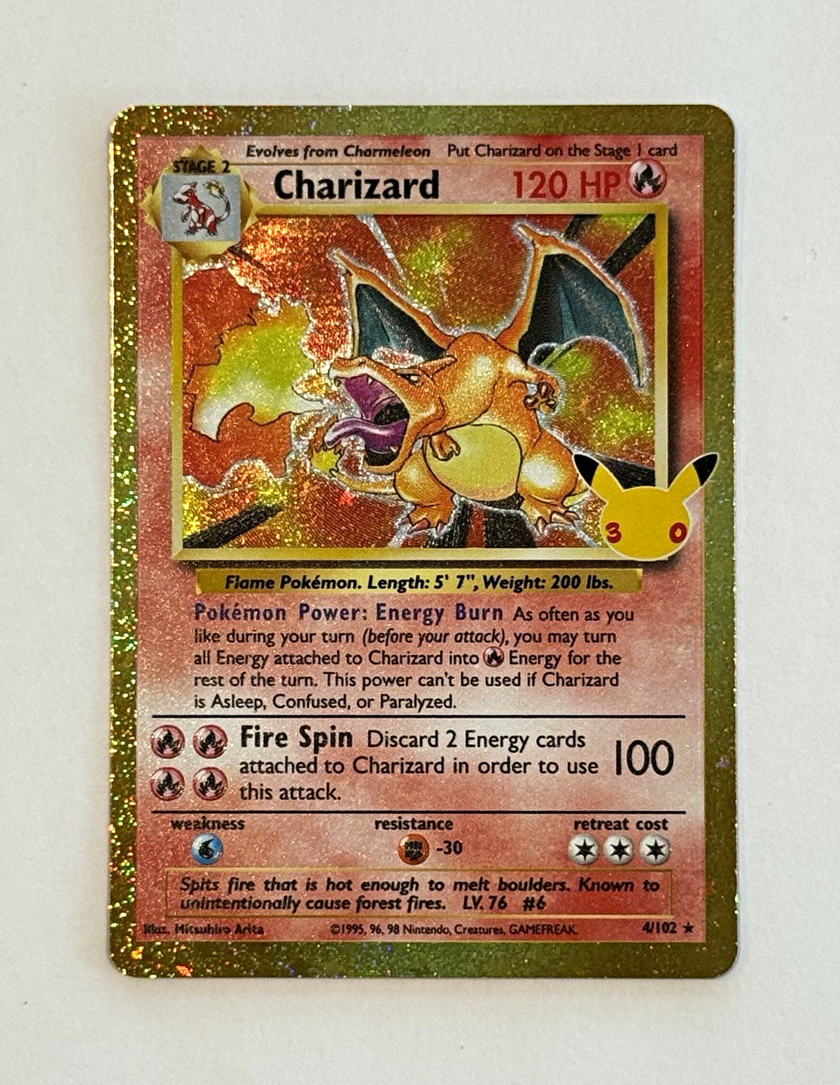 Charizard 4/102 30th Anniversary EN Classic Collection Holo NM/Mint Charizard 4/102 30th Anniversary EN Classic Collection Holo NM/Mint