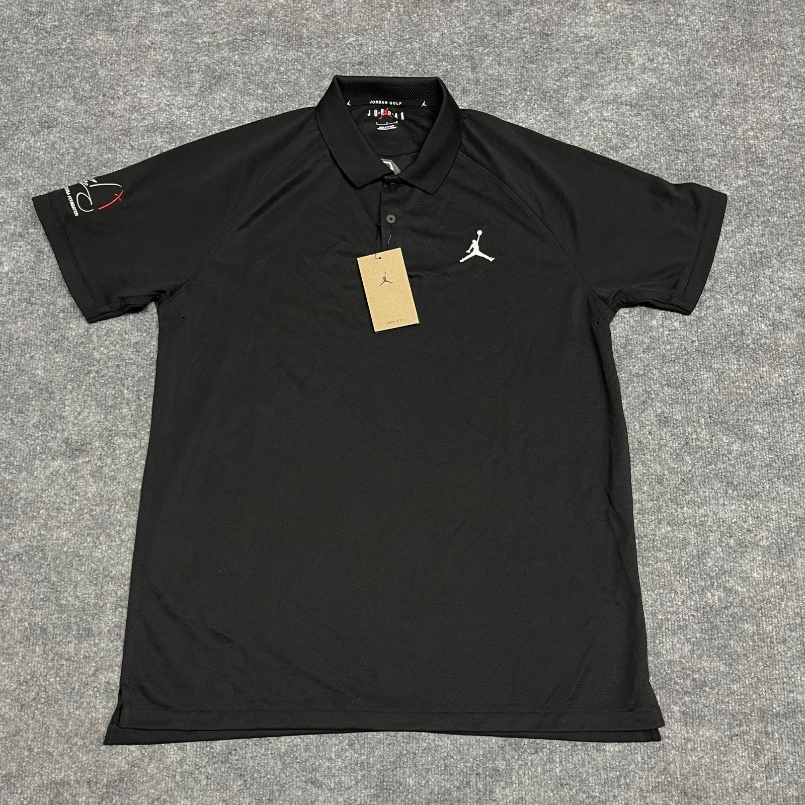 Jayson Tatum Foundation Golf Tournament Polo Shirt Mens Large Black Jordan NEW