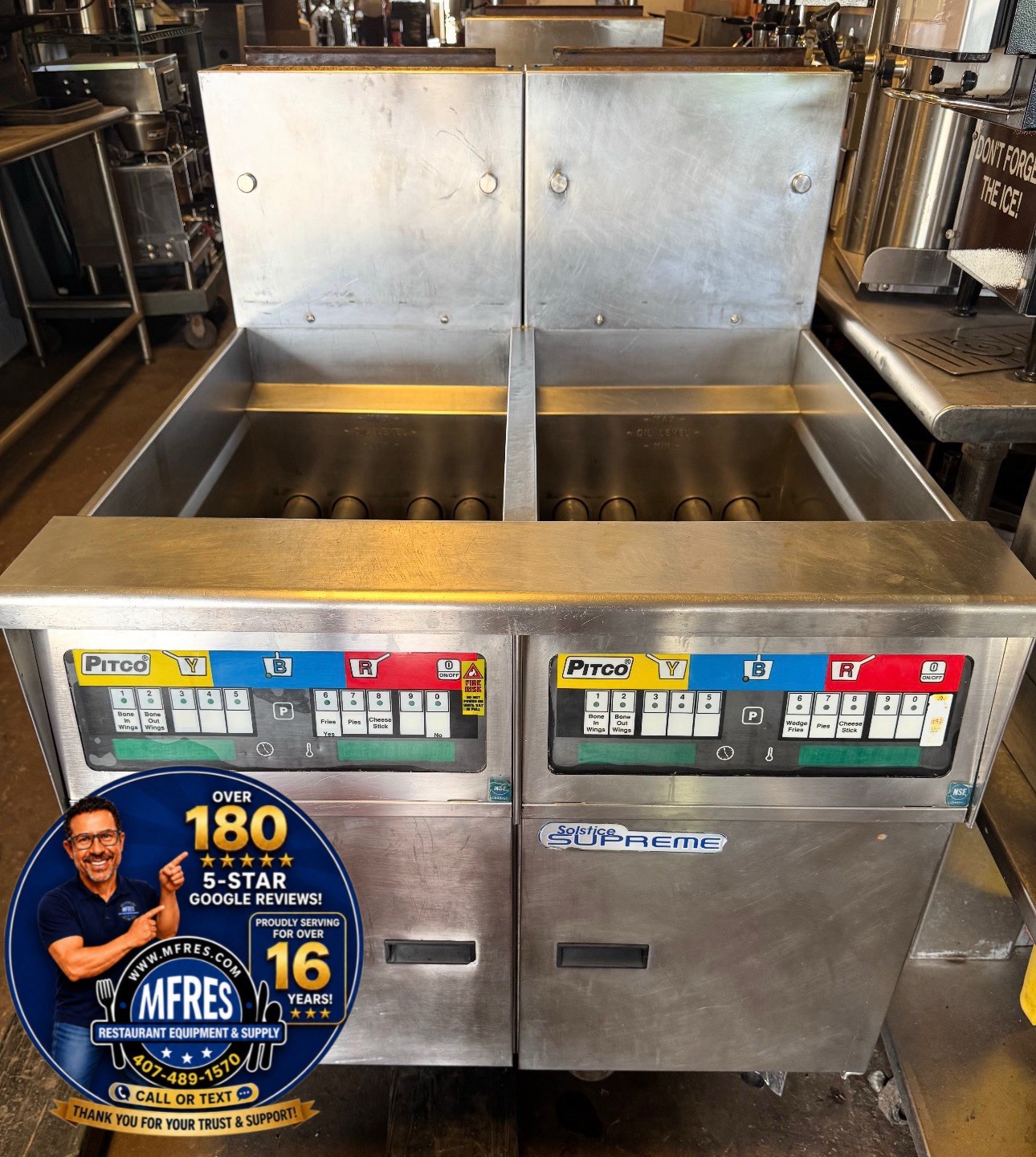 PITCO SSH55 2 BAY 55lbs Fryer With Filter System Natural Gas Nice Working Shape