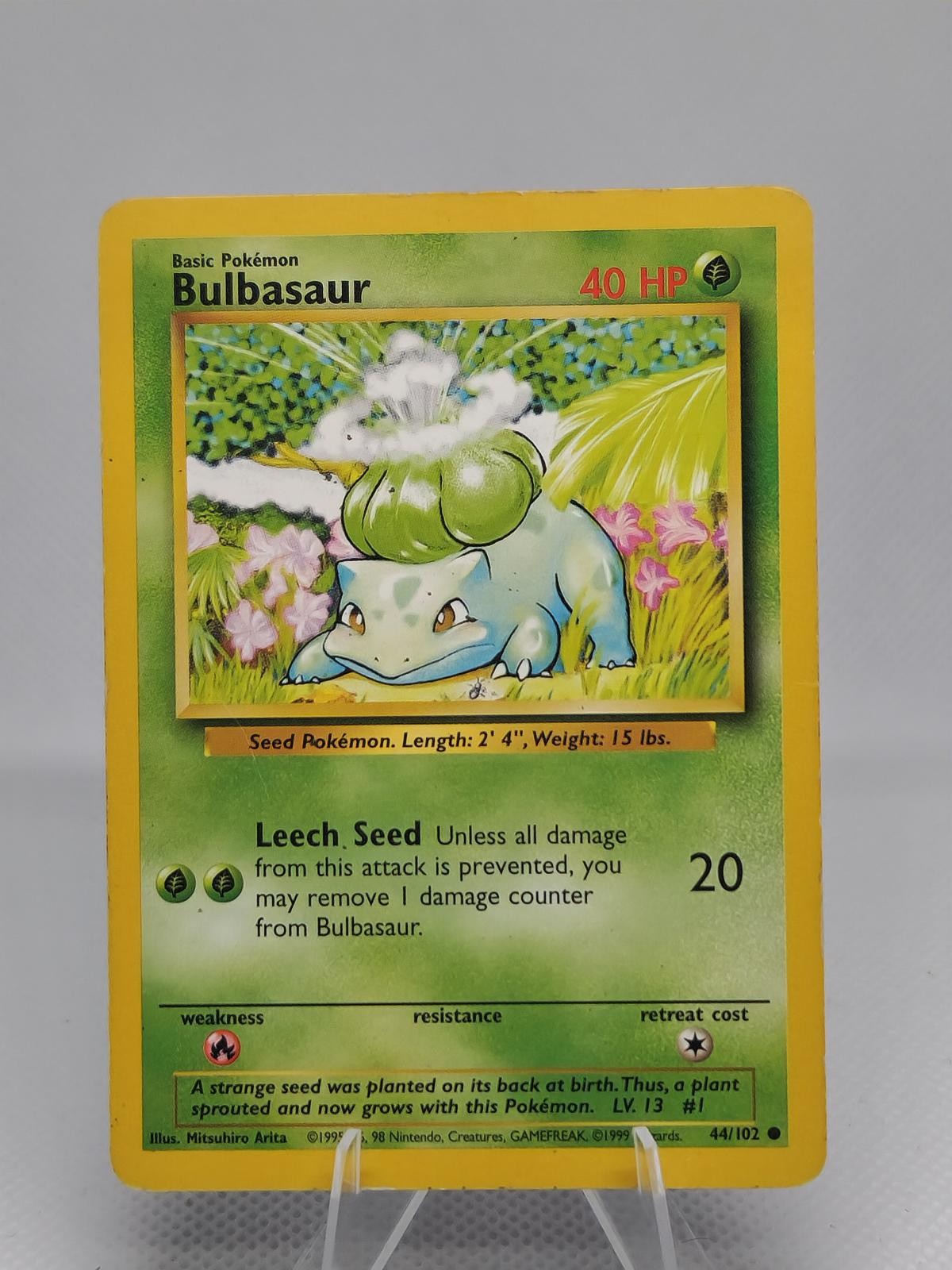Bulbasaur 44/102 Common Base Set Unlimited Pokemon Moderately Played Bulbasaur 44/102 Common Base Set Unlimited Pokemon Moderately Played