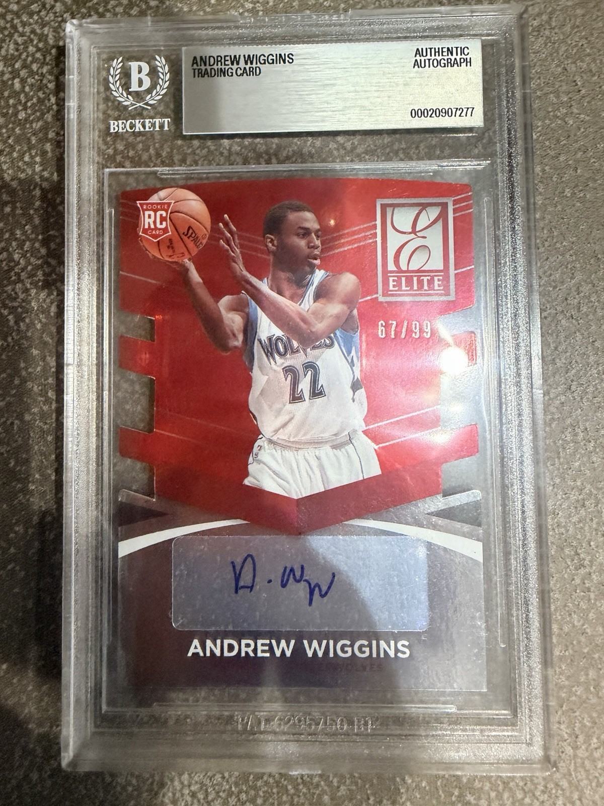 🔥🏀 2014-15 Panini Elite Andrew Wiggins Autograph #67/99 BGS AU Auto RC 🔥🏀
