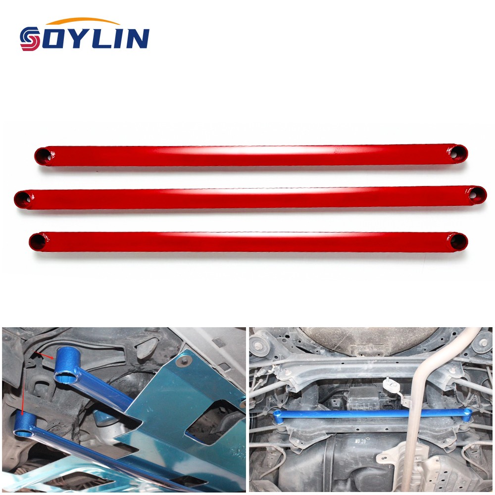 Red Front + Rear Lower Cross Brace Strut Bar for Honda Accord 2008-2012