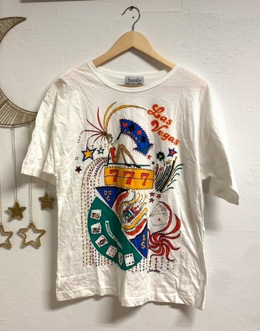 Vtg Las Vegas beaded T-shirt Women’s m Vtg Las Vegas beaded T-shirt Women’s m