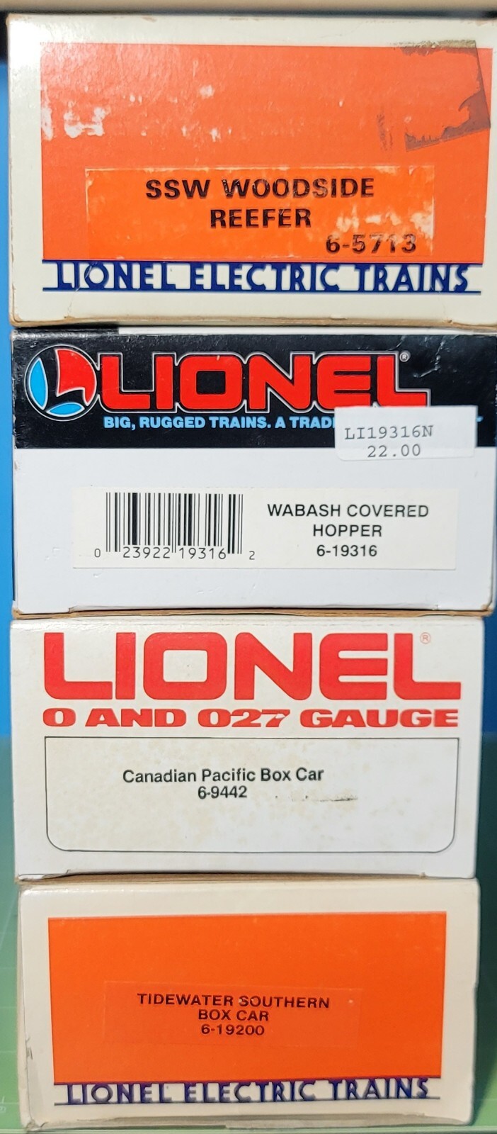 S01: Lionel (4) for $100 o.b.o [ 6-5713 6-19316 6-9442 6-19200 ] SSW CP TS WAB 
