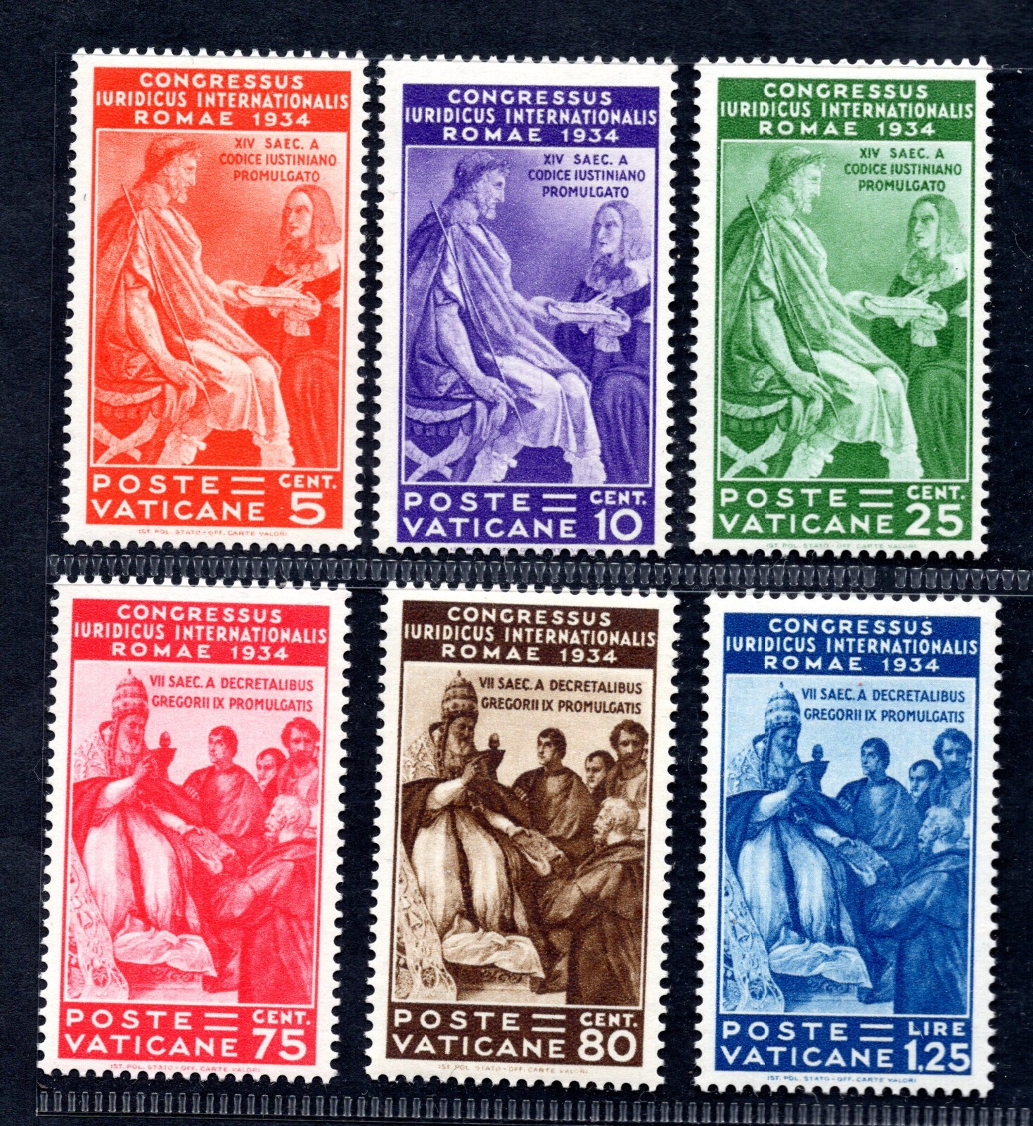 Vatican 1935 Congress Of Rome Scott #41-46 Mint Light Hinge