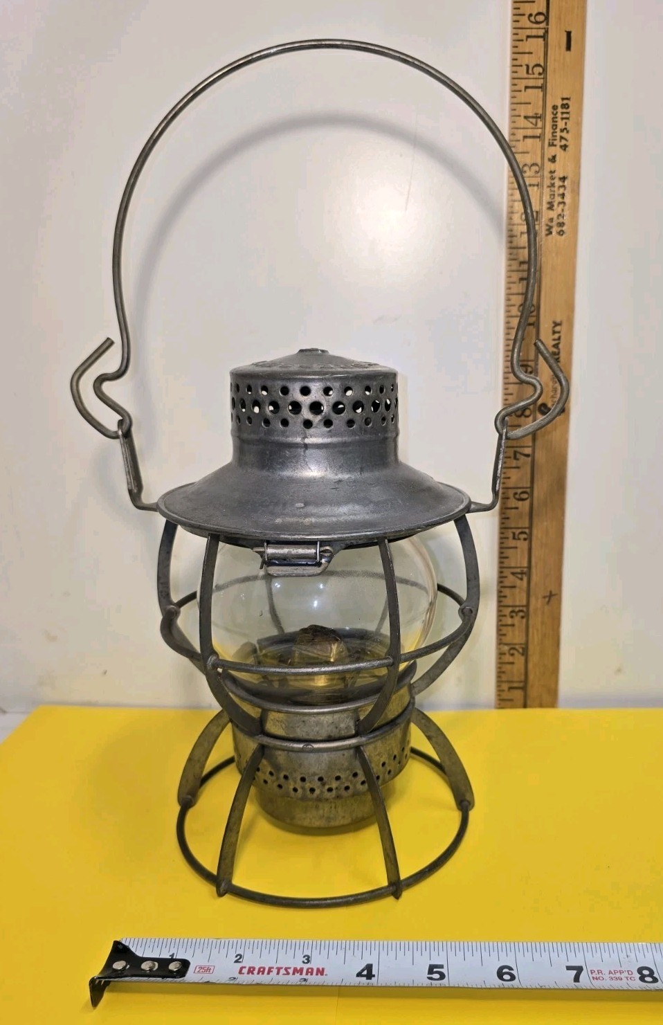 Vintage Dressel Arlington NJ B&O RR Railroad Train Lantern Clear Globe, VGC
