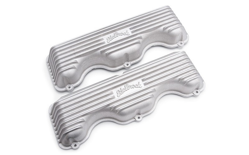 EDELBROCK Valve Cover Kit Classic Finned for Chevy 348-409- 41409