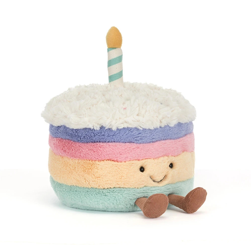 Amuseables Rainbow Jellycat Birthday Cake NWT- FAST SHIP Amuseables Rainbow Jellycat Birthday Cake NWT- FAST SHIP