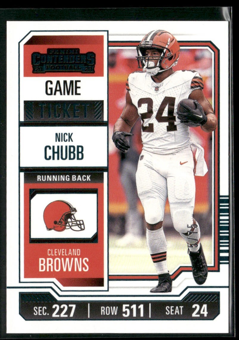 2023 Panini Contenders Game Ticket Teal /75 - Nick Chubb - Browns 75/75