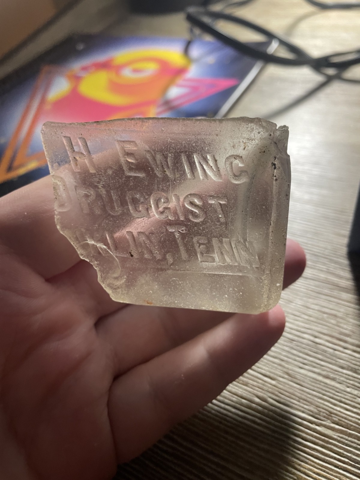 Super Rare 1800s Franklin, Tennessee Medicine Bottle Fragment