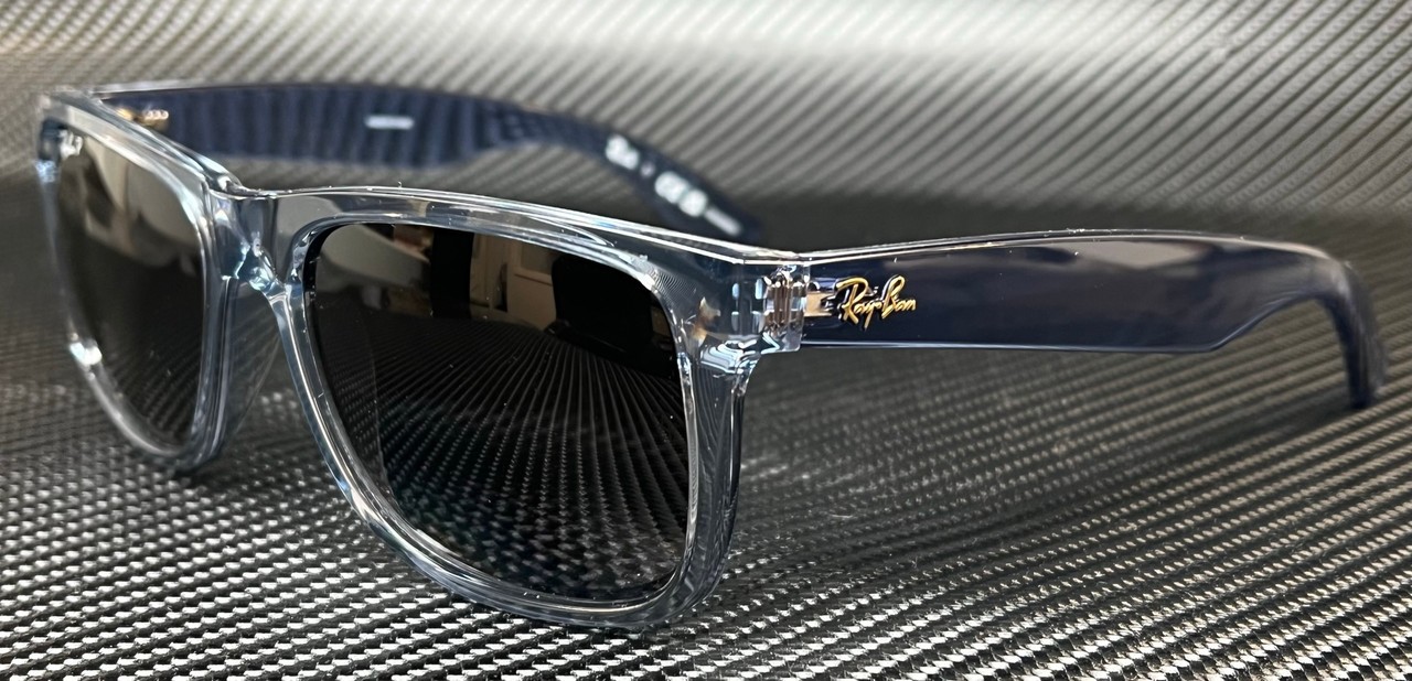 RAY BAN RB4165 6596T3 Transparent Blue Grey Polarized Men\'s 55 mm Sunglasses