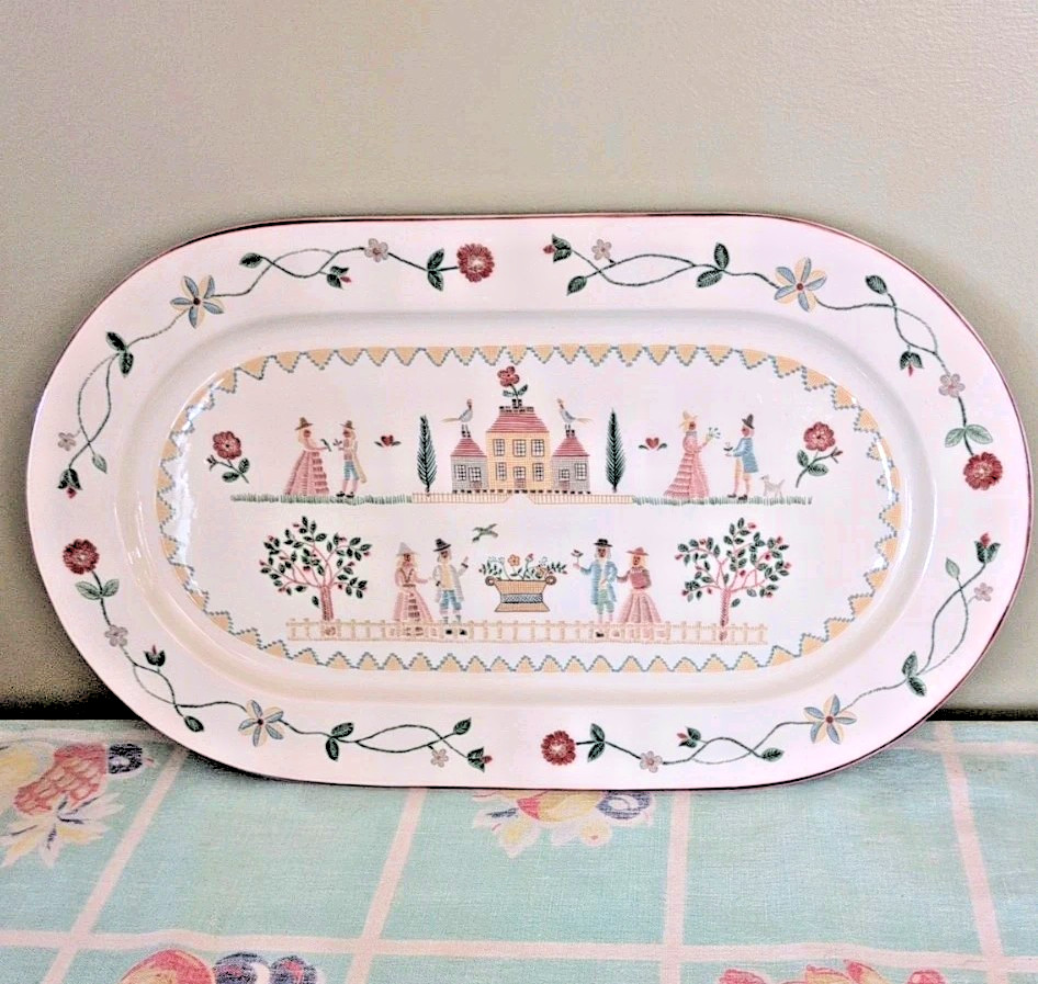 Vintage Villeroy & Boch American Sampler Oval Platter Luxumbour Country Core 16\ Vintage Villeroy & Boch American Sampler Oval Platter Luxumbour Country Core 16\