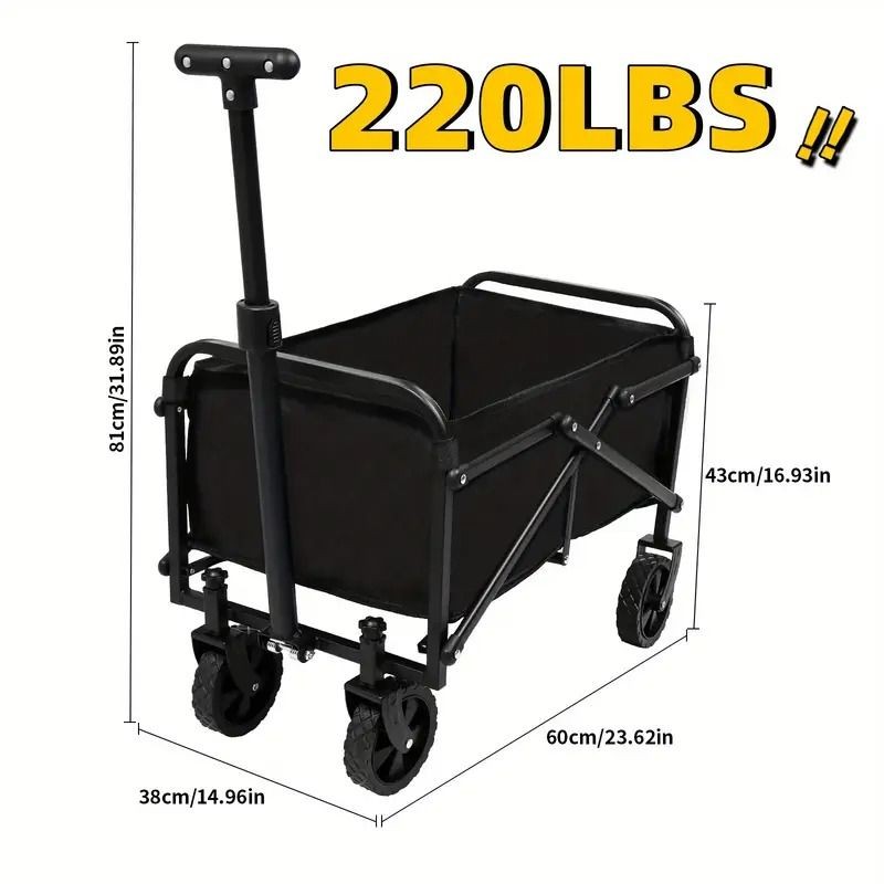 Heavy Duty Foldable Utility Wagon Cart 220 lbs Capacity Portable .