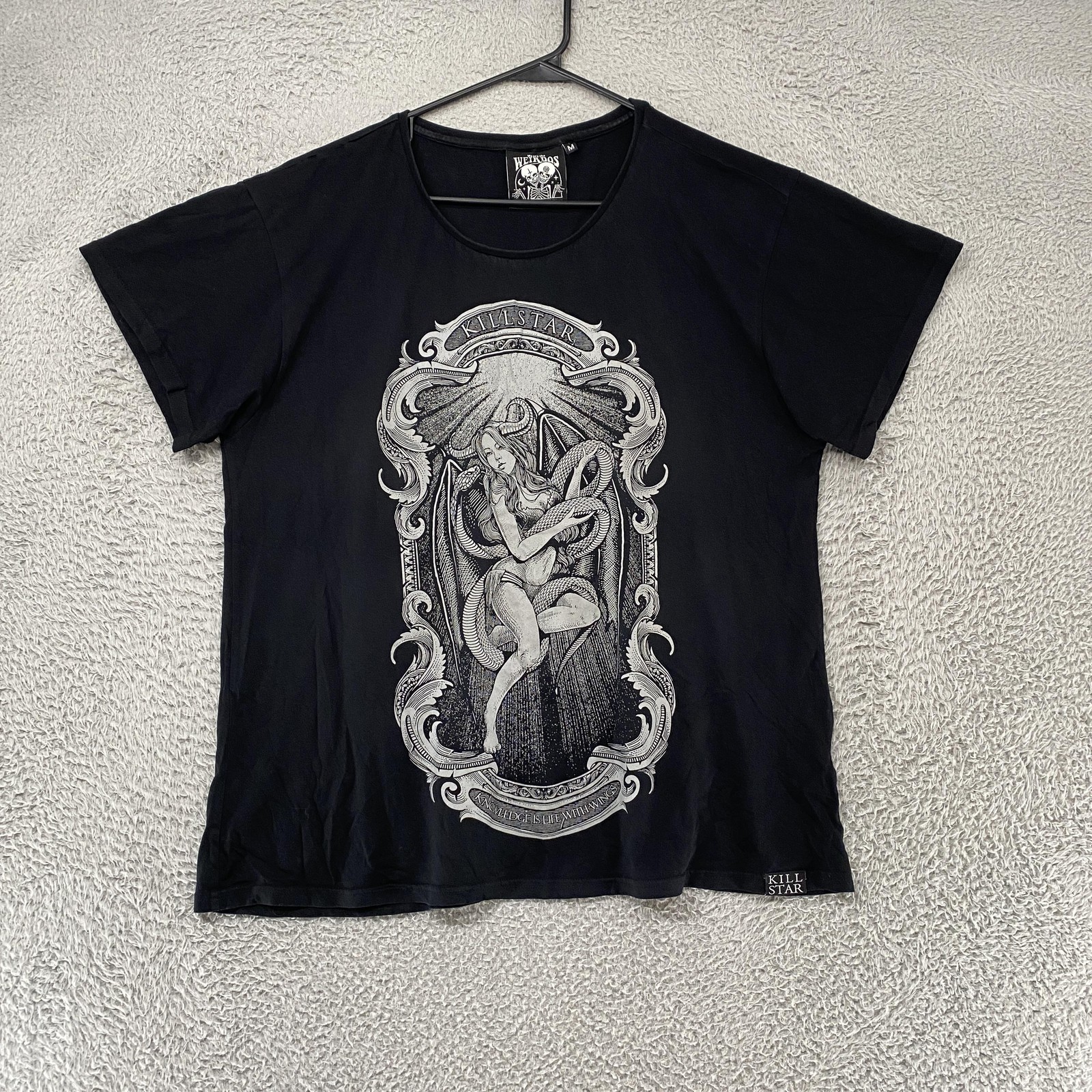 Killstar T-Shirt Womens Medium Black Gothic Occult Graphic Snake Serpent