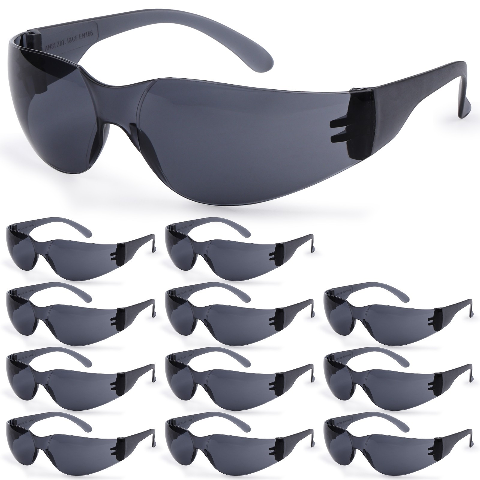 12 Pack Colored Safety Glasses, Scratch Resistant, For Adult & Youth, ANSI Z87.1