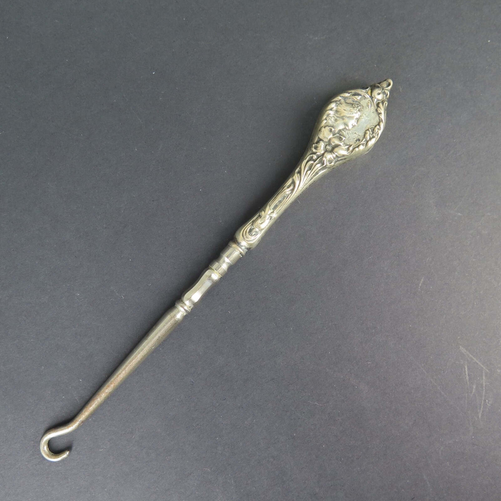 Antique 1880s - 90s  Sterling Silver Button Hook by Foster & Bailey, USA