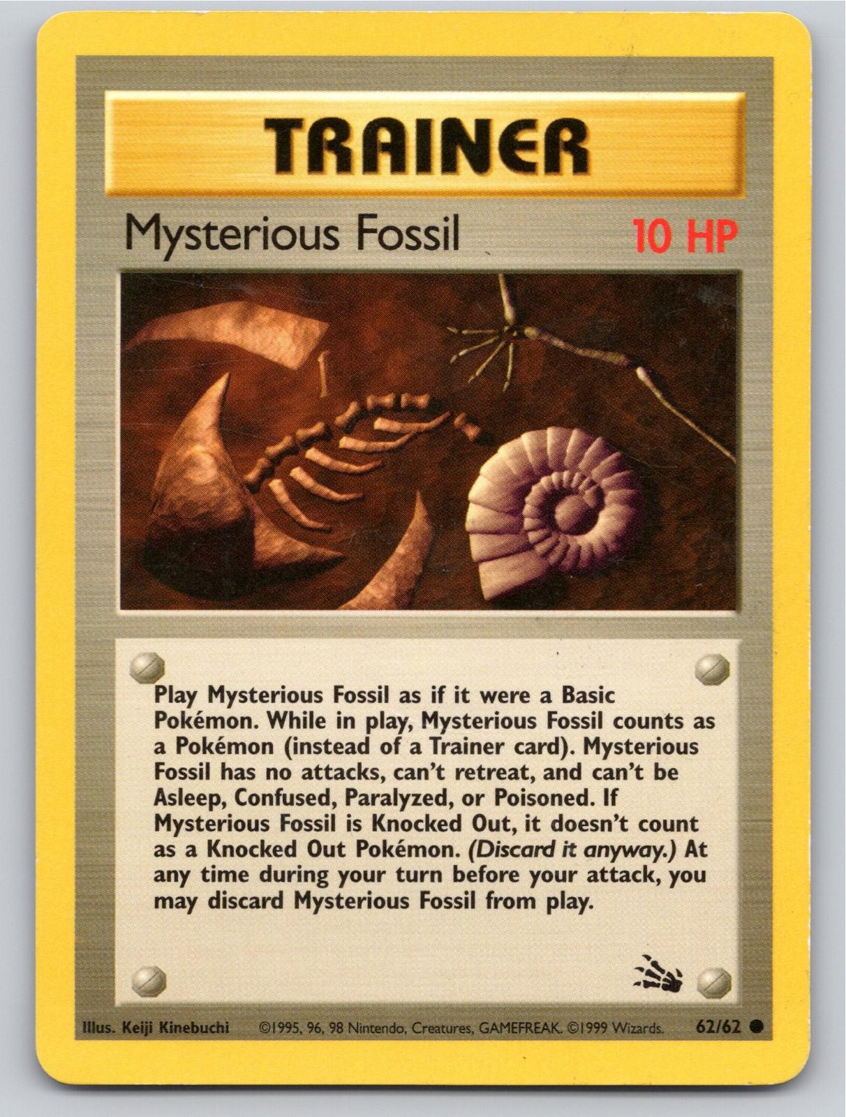 1999 POKEMON FOSSIL MYSTERIOUS FOSSIL 62/62 UNLIMITED C NM A97082 FREE S&H 1999 POKEMON FOSSIL MYSTERIOUS FOSSIL 62/62 UNLIMITED C NM A97082 FREE S&H