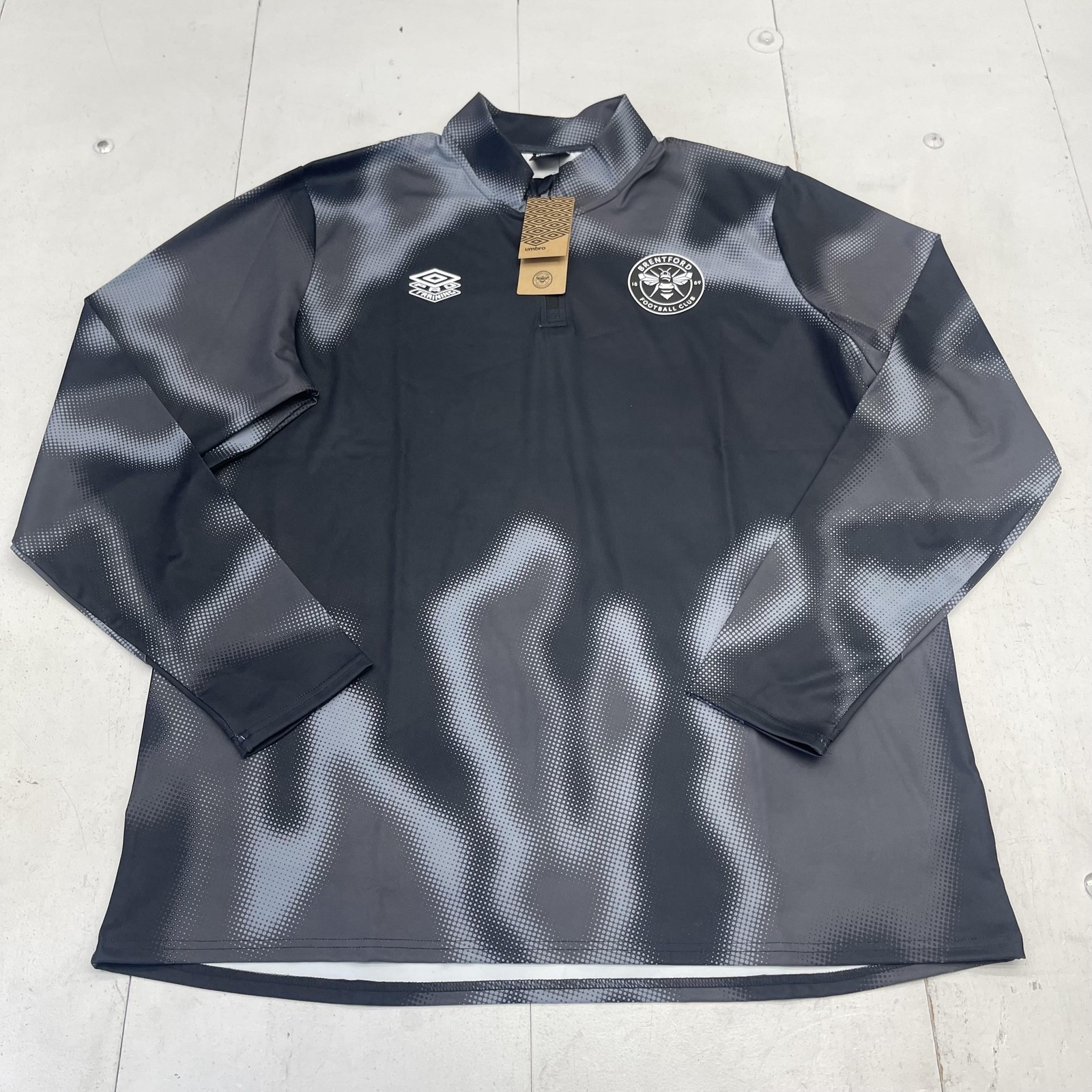 Umbro Brentford Shirt Mens 2XL Black 1/4 Zip Premier League Soccer Umbro