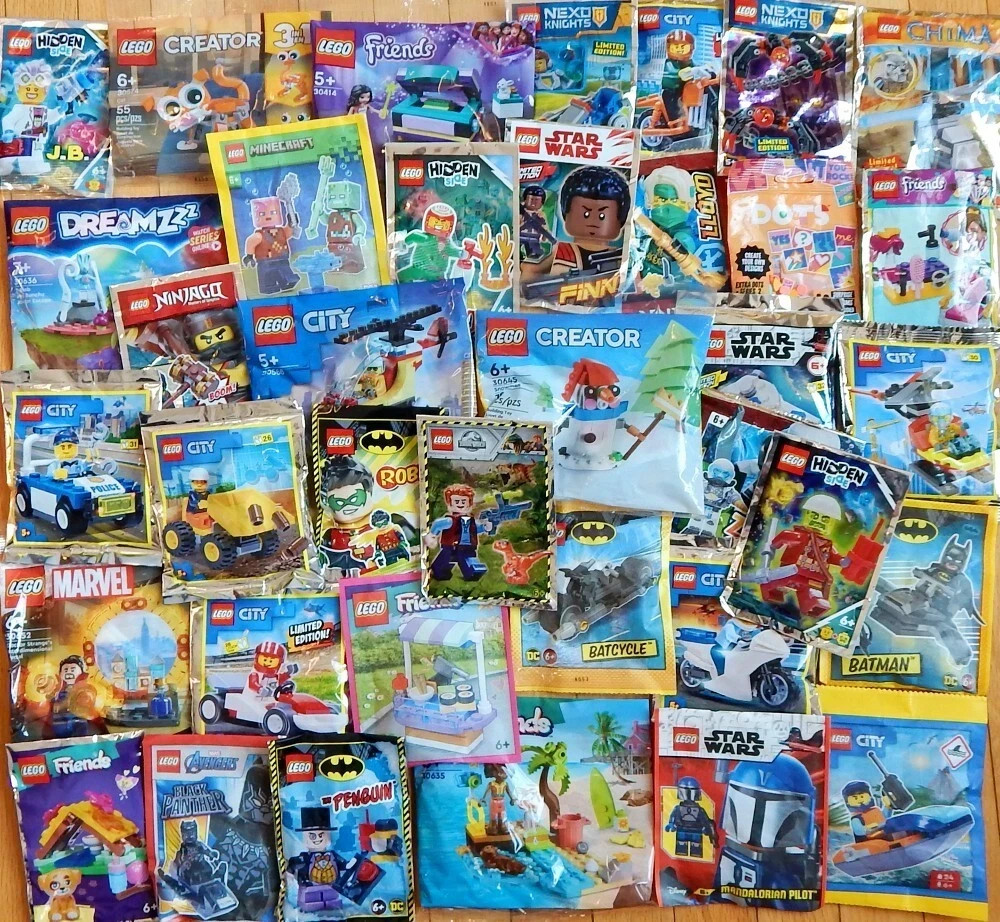 10 NEW SEALED LEGO RANDOM POLYBAG + FOIL BAG + BLISTER PACK LOT minifigure