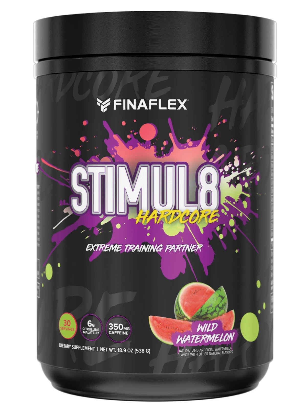 FinaFlex Stimul8 Hardcore PreWorkout Energy Mix Muscle Gain, Strength Watermelon