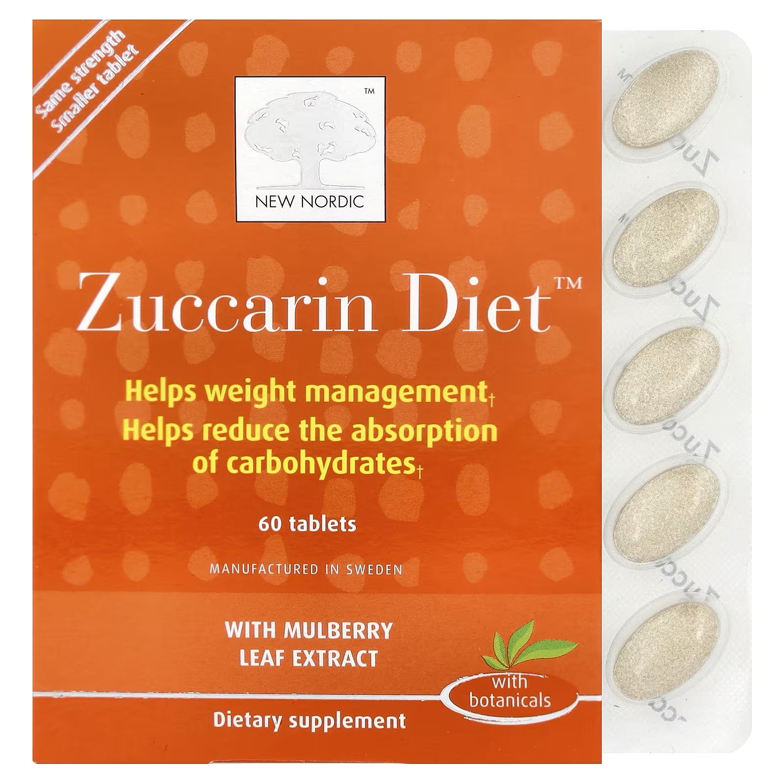 New Nordic US Inc Zuccarin Diet 60 Tablets Dairy-Free, Gluten-Free Shipped Free New Nordic US Inc Zuccarin Diet 60 Tablets Dairy-Free, Gluten-Free Shipped Free