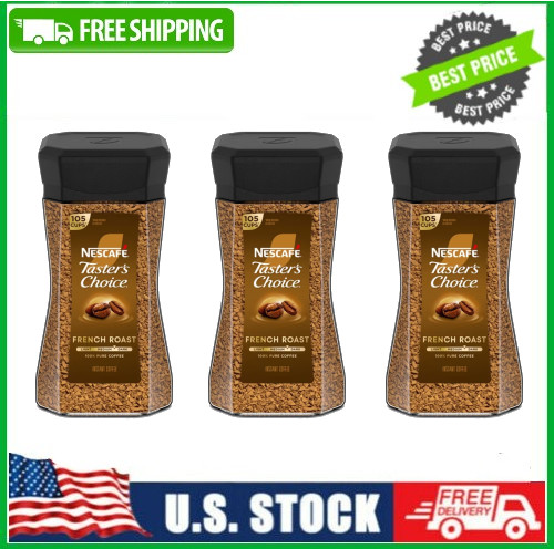 3 PACK NESCAFÉ Taster's Choice French Roast, Dark Roast Coffee, Instant Coffee