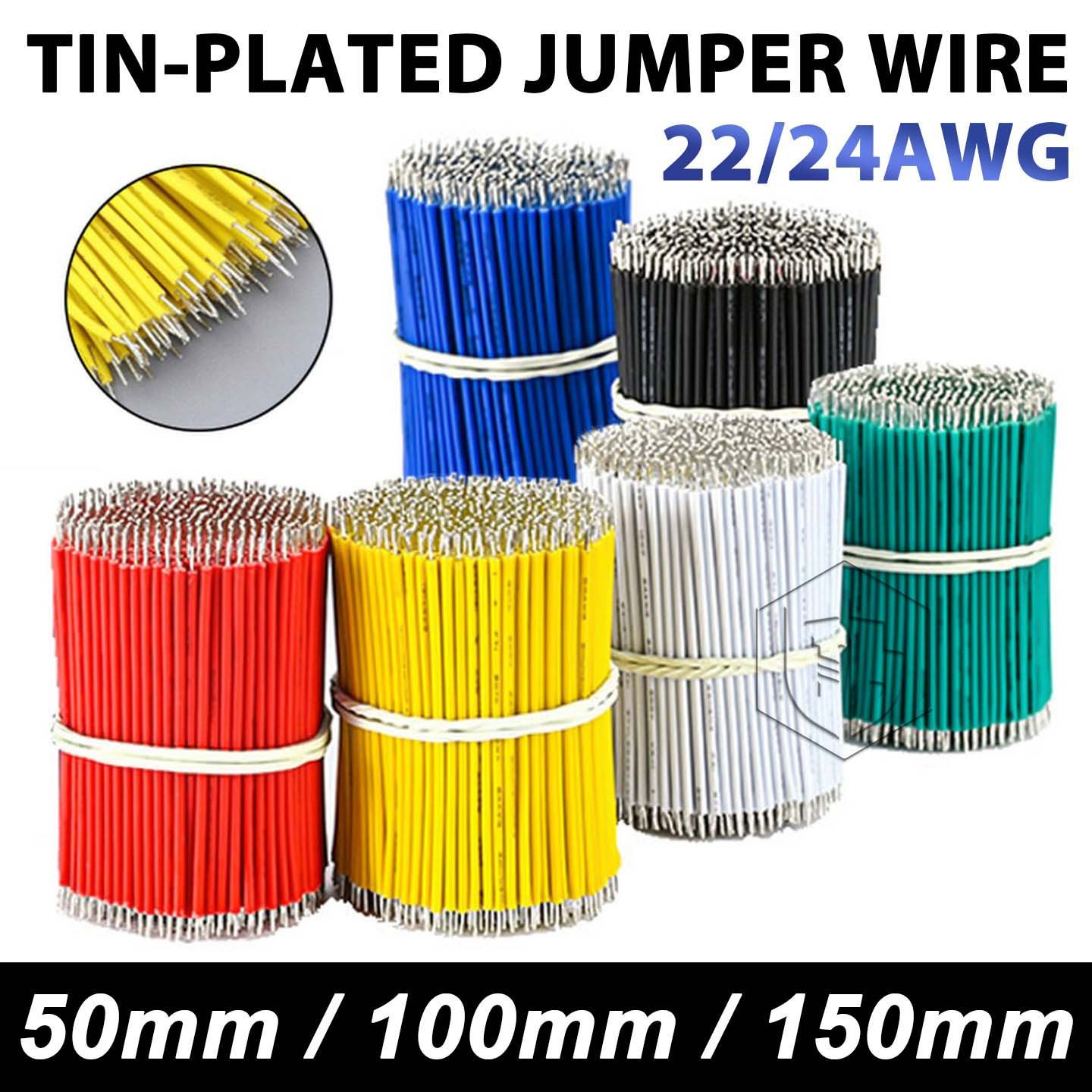 22/24 AWG Jumper Wire Soldering PCB Breadboard Electronic Cable Dual Head Tinned