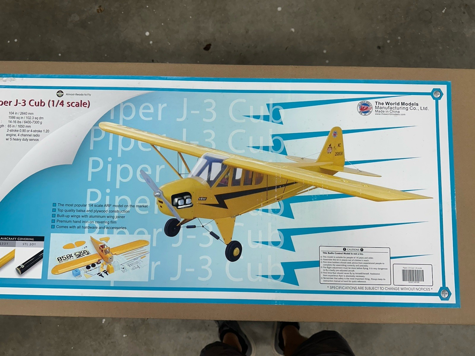 Piper J-3 Cub 1/4 Scale By World Models Airplane