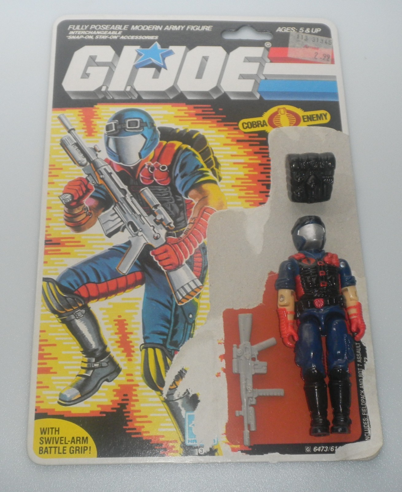 100% Complete 1986 Cobra Vipers Figure & File Card Vintage G.I. GI Joe 3.75 ARAH