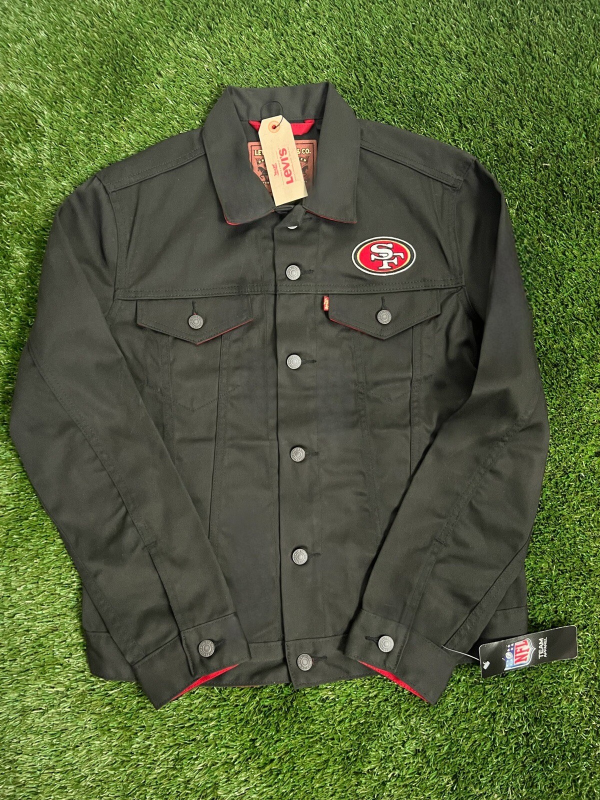 Size: 2XL New Vintage Levis x San Francisco 49ers Black Denim Jacket NFL Mens Size: 2XL New Vintage Levis x San Francisco 49ers Black Denim Jacket NFL Mens