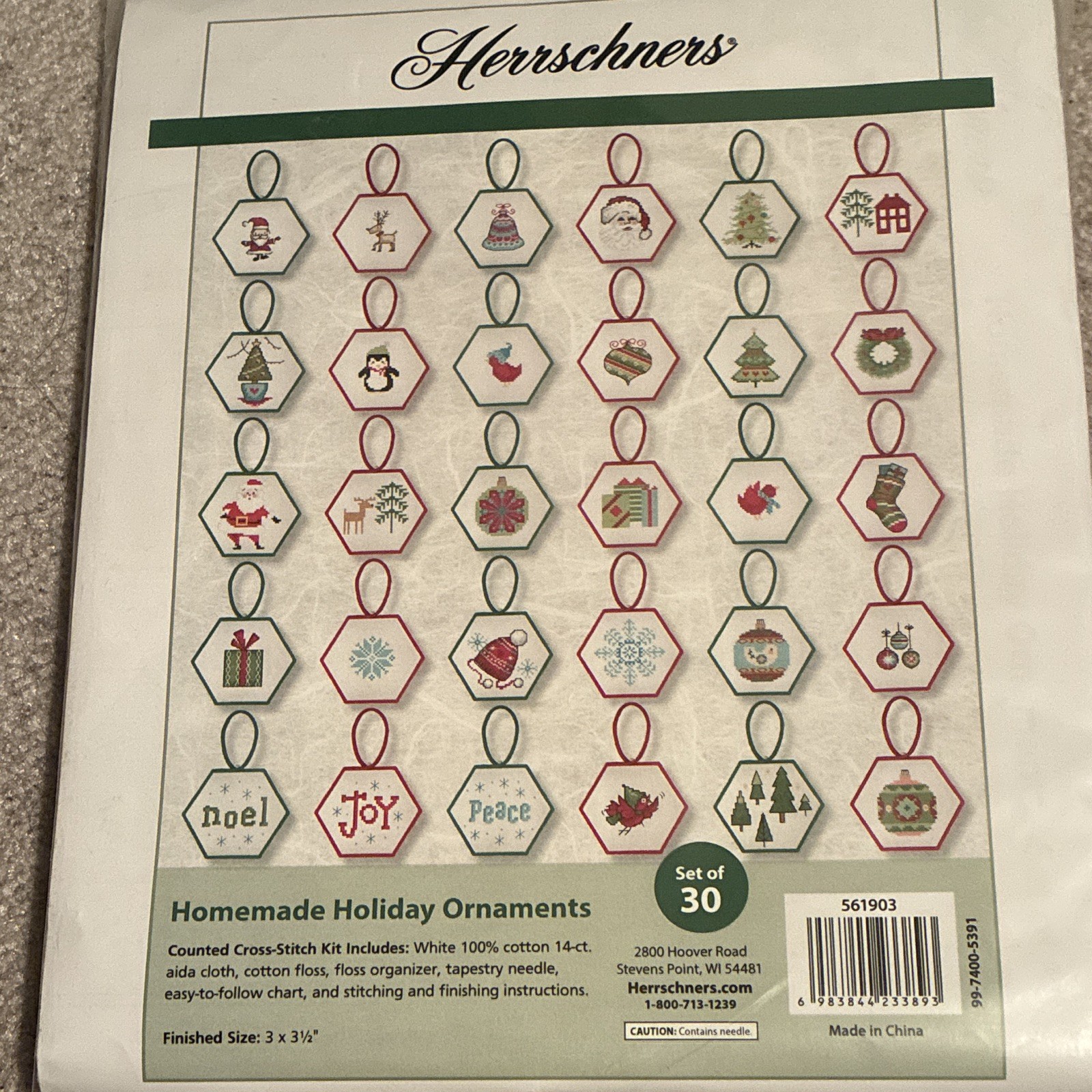 Herrschners Homemade Holiday Ornaments Counted Cross Stitch Kit Set of 30 561903 Herrschners Homemade Holiday Ornaments Counted Cross Stitch Kit Set of 30 561903