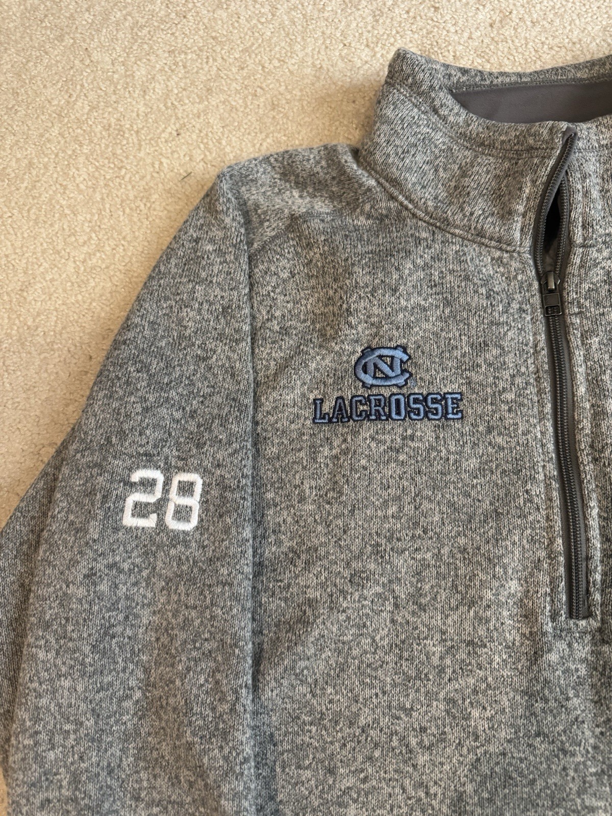 Patagonia Men’s Better Sweater 1/4 Zip Pullover Gray UNC Lacrosse Size XL Patagonia Men’s Better Sweater 1/4 Zip Pullover Gray UNC Lacrosse Size XL